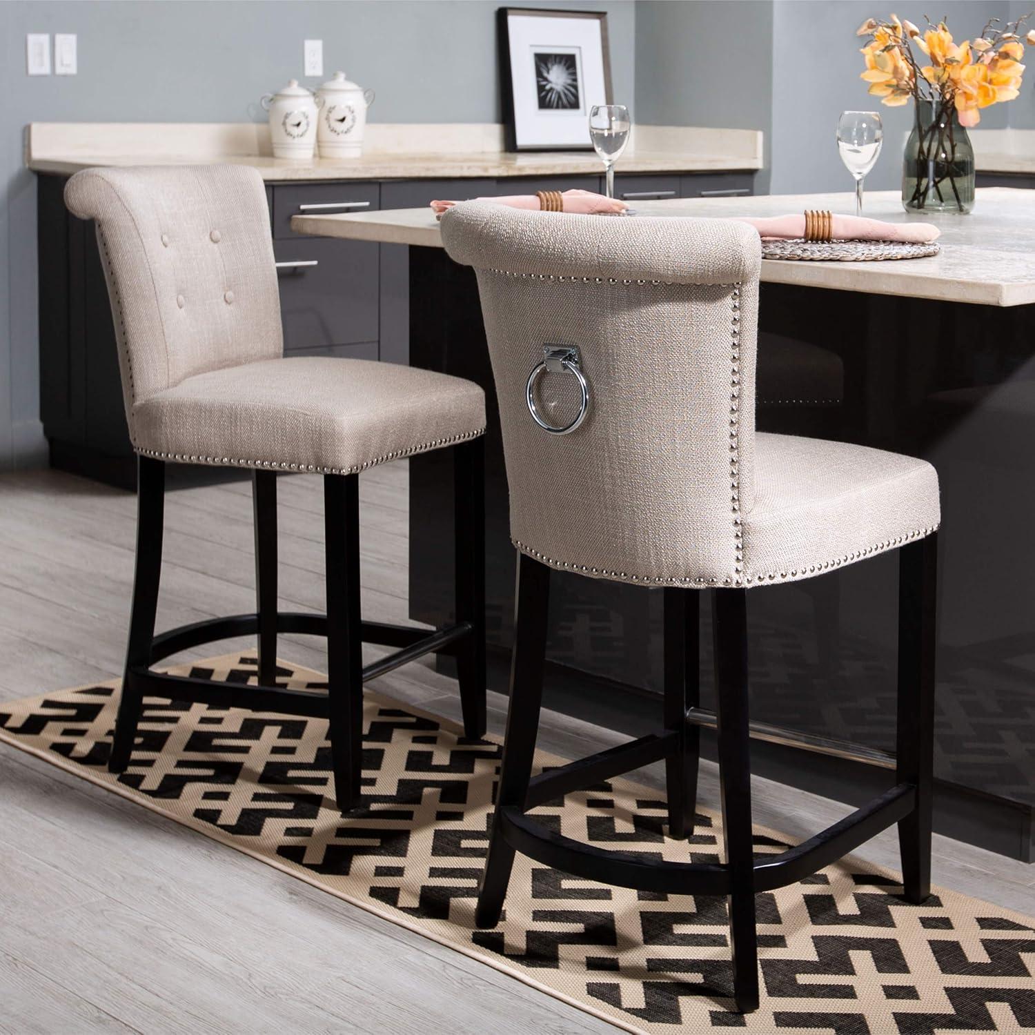 Addo Ring Counter Stool - HUD8241 - Beige - Safavieh