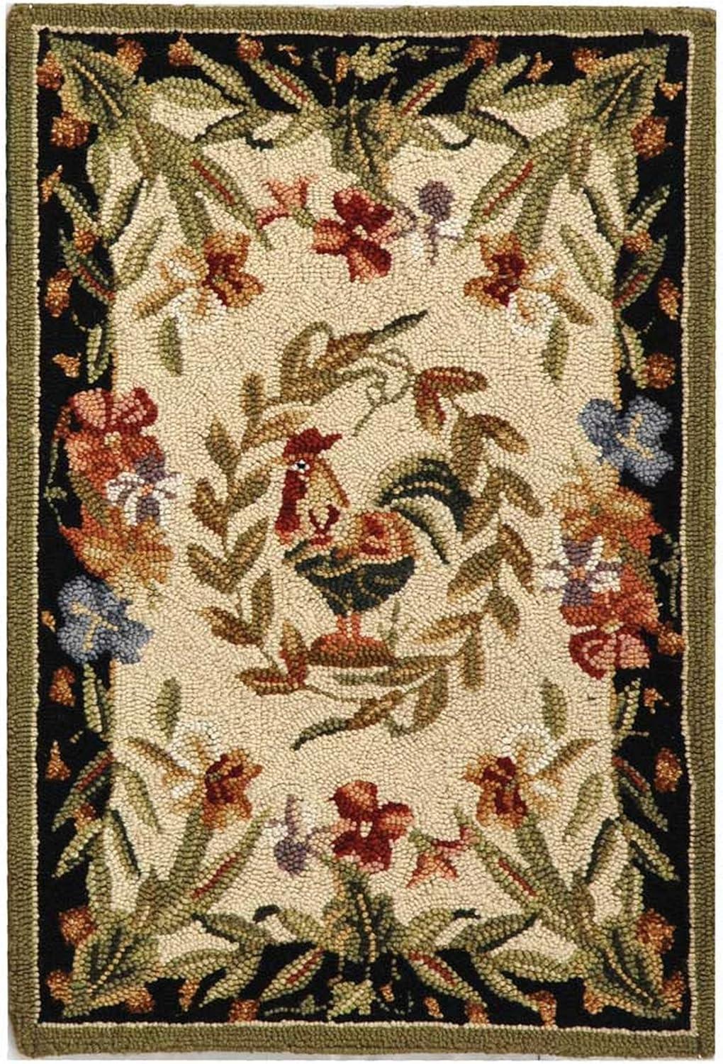 Chelsea HK92 Handmade Area Rug - 3'9"x5'9" - Creme/Black - Safavieh