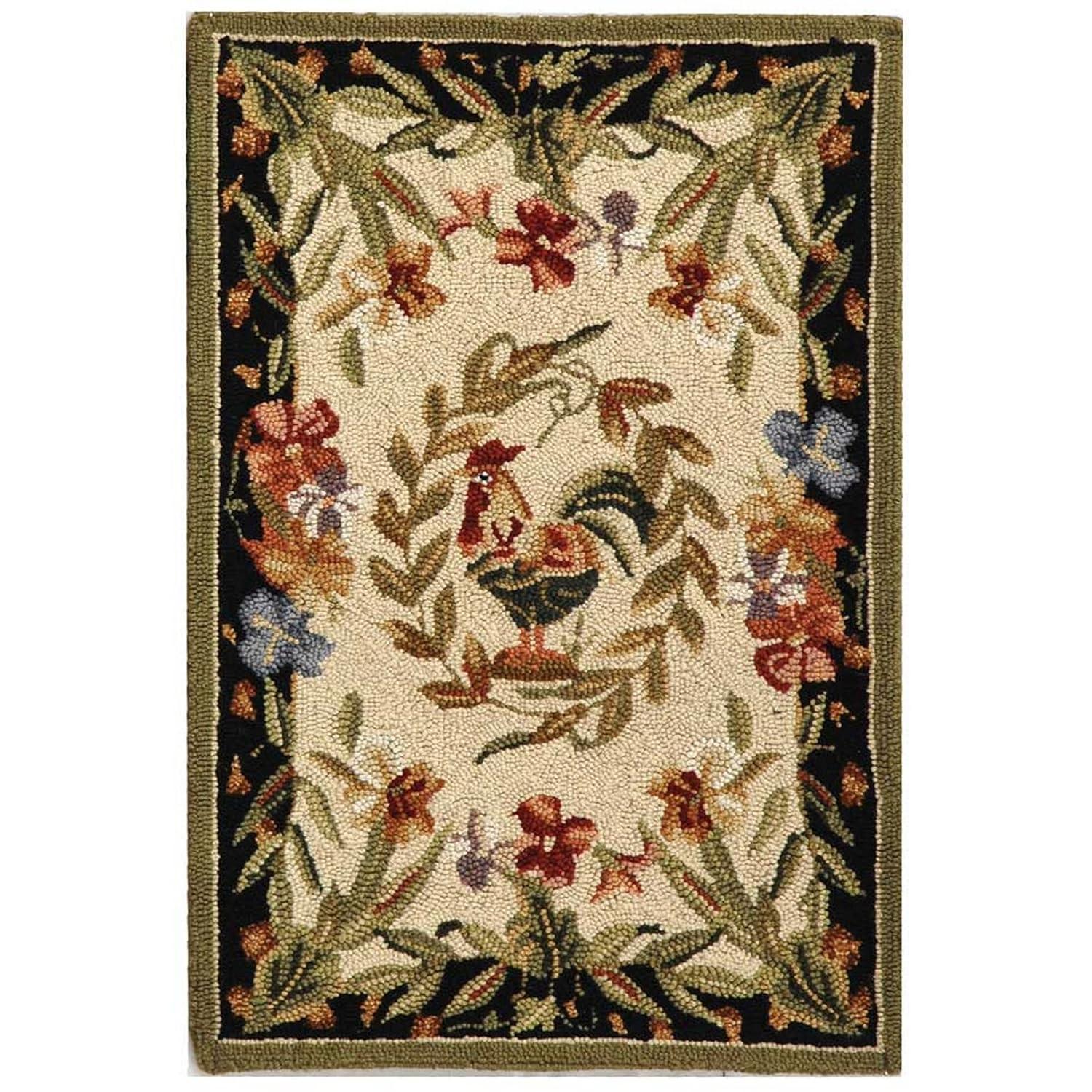 Chelsea HK92 Handmade Area Rug - 3'9"x5'9" - Creme/Black - Safavieh