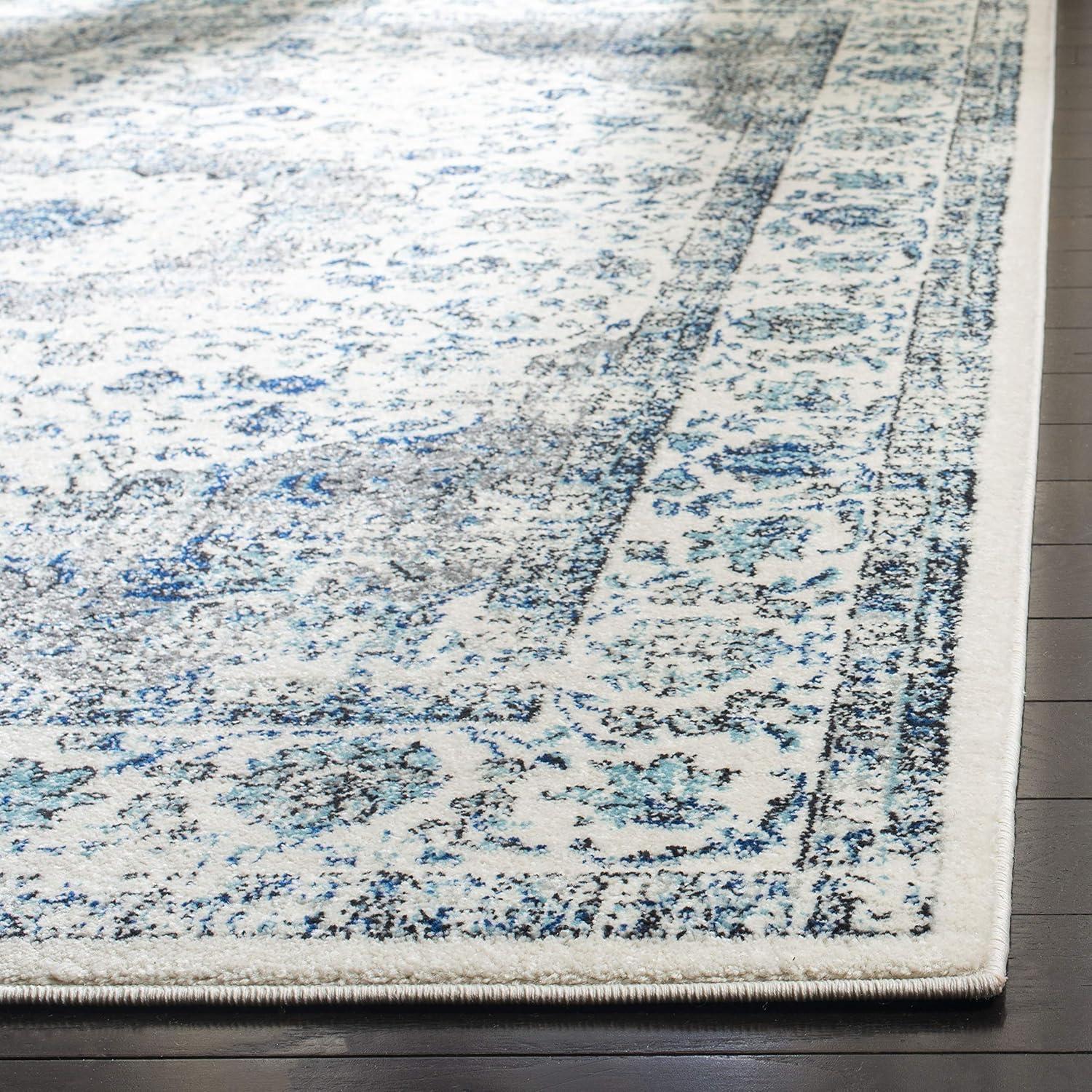 Evoke EVK220 Power Loomed Area Rug - Ivory/Grey - 6'7"x6'7" - Safavieh.