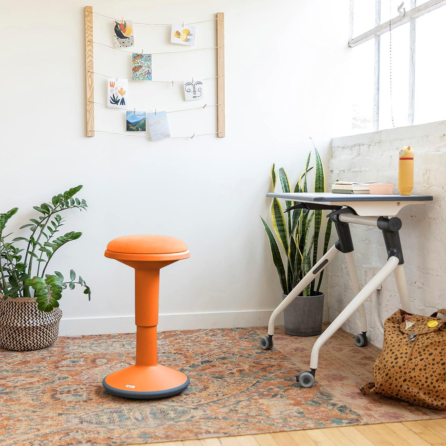 ECR4Kids ECR4Kids Sitwell Wobble Stool with Cushion, Adjustable Height, Active Seating