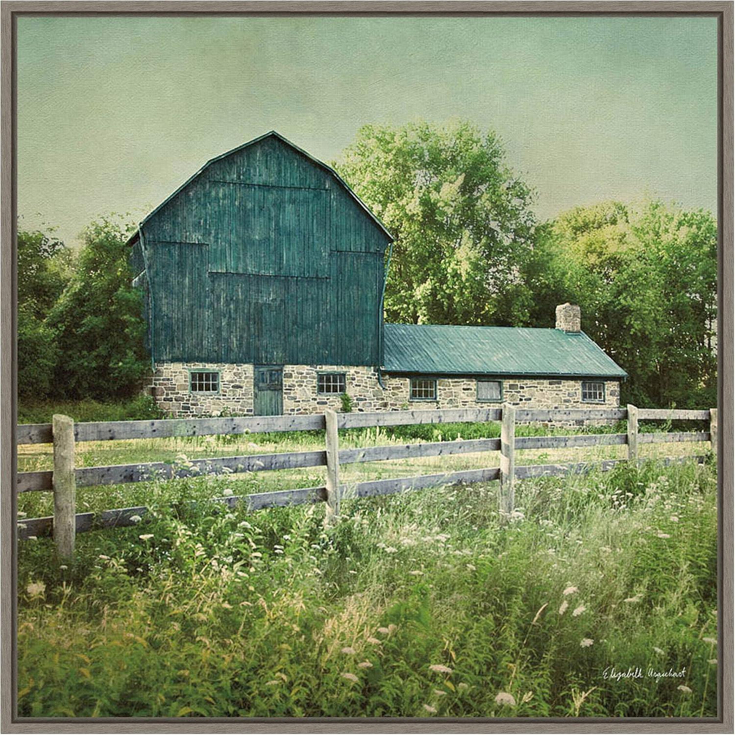 Blissful Country Barn Summer Framed Canvas Wall Art