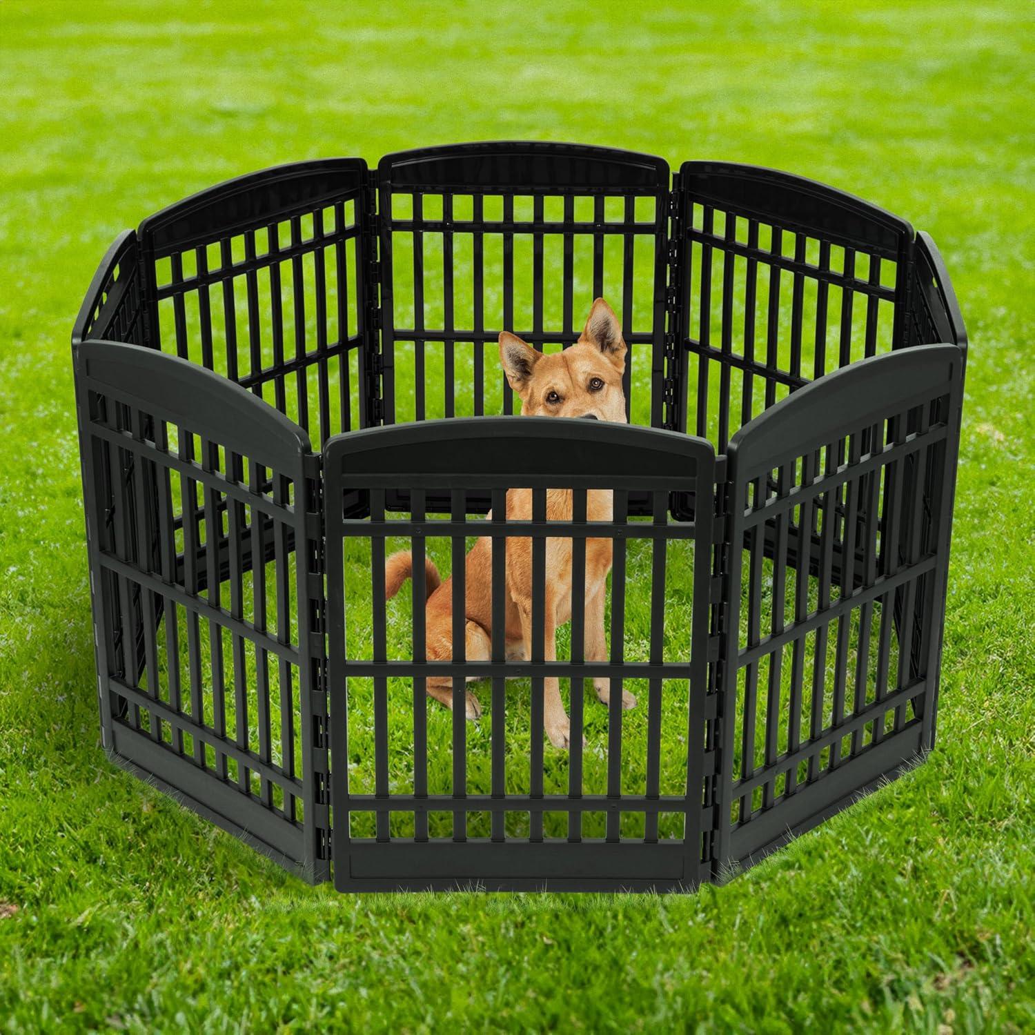 IRIS 4-8Panel 24/34"H Plastic Pet Playpen without Door