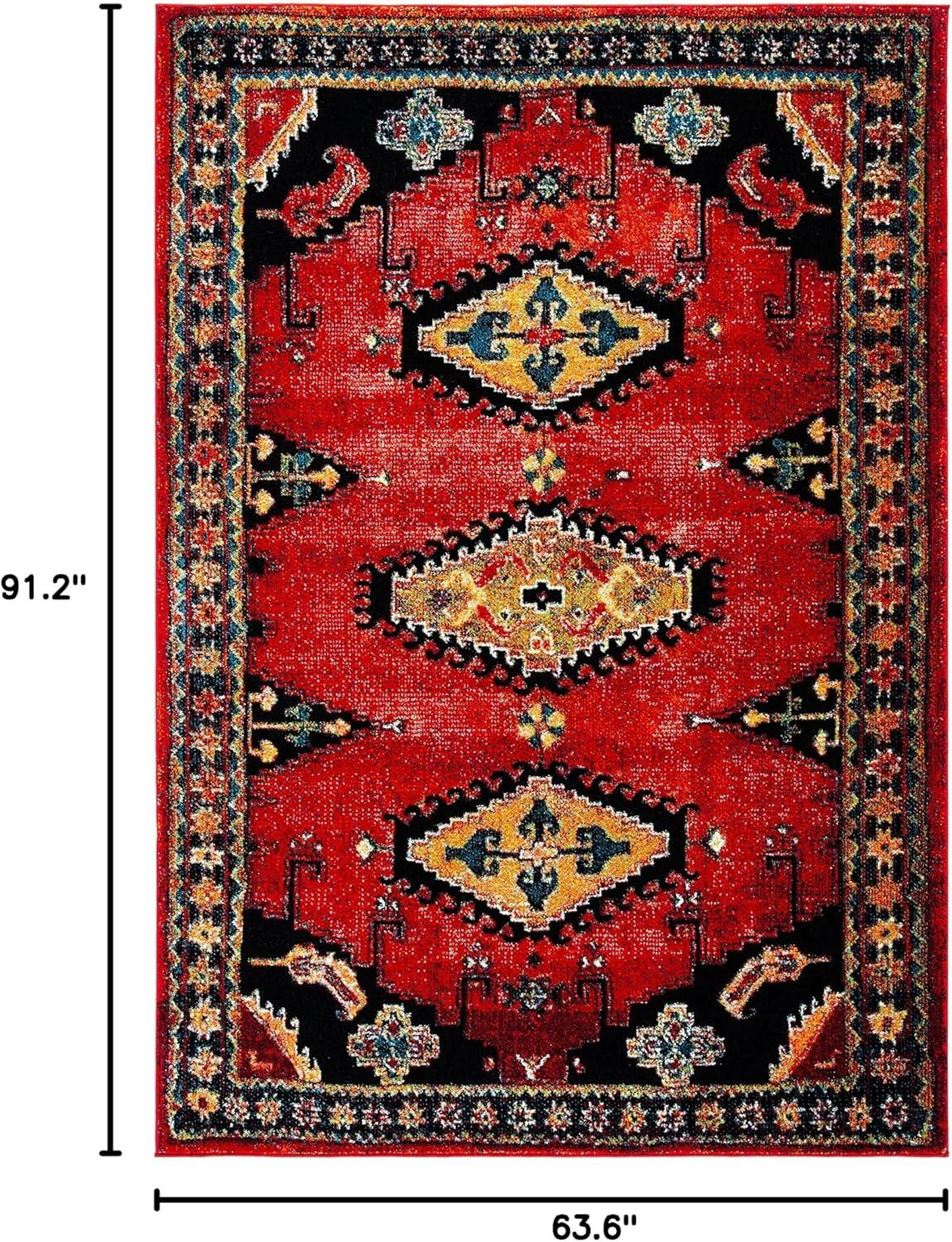 Vintage Hamadan VTH251 Power Loomed Area Rug - Red/Black - 5'3"x7'6" - Safavieh.