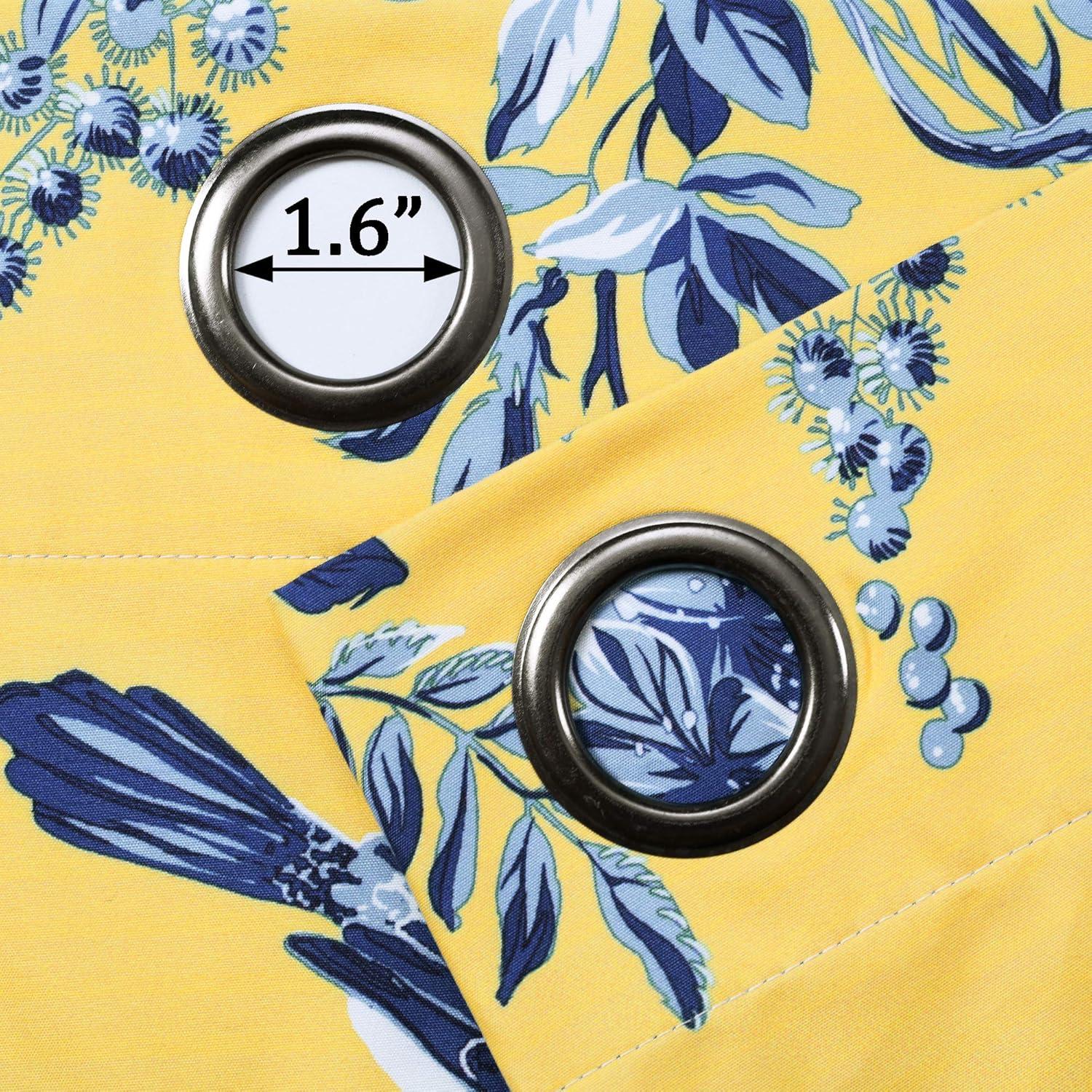 Lush Decor Farmhouse Bird And Flower Polyester Curtain Pair (Set of 2)