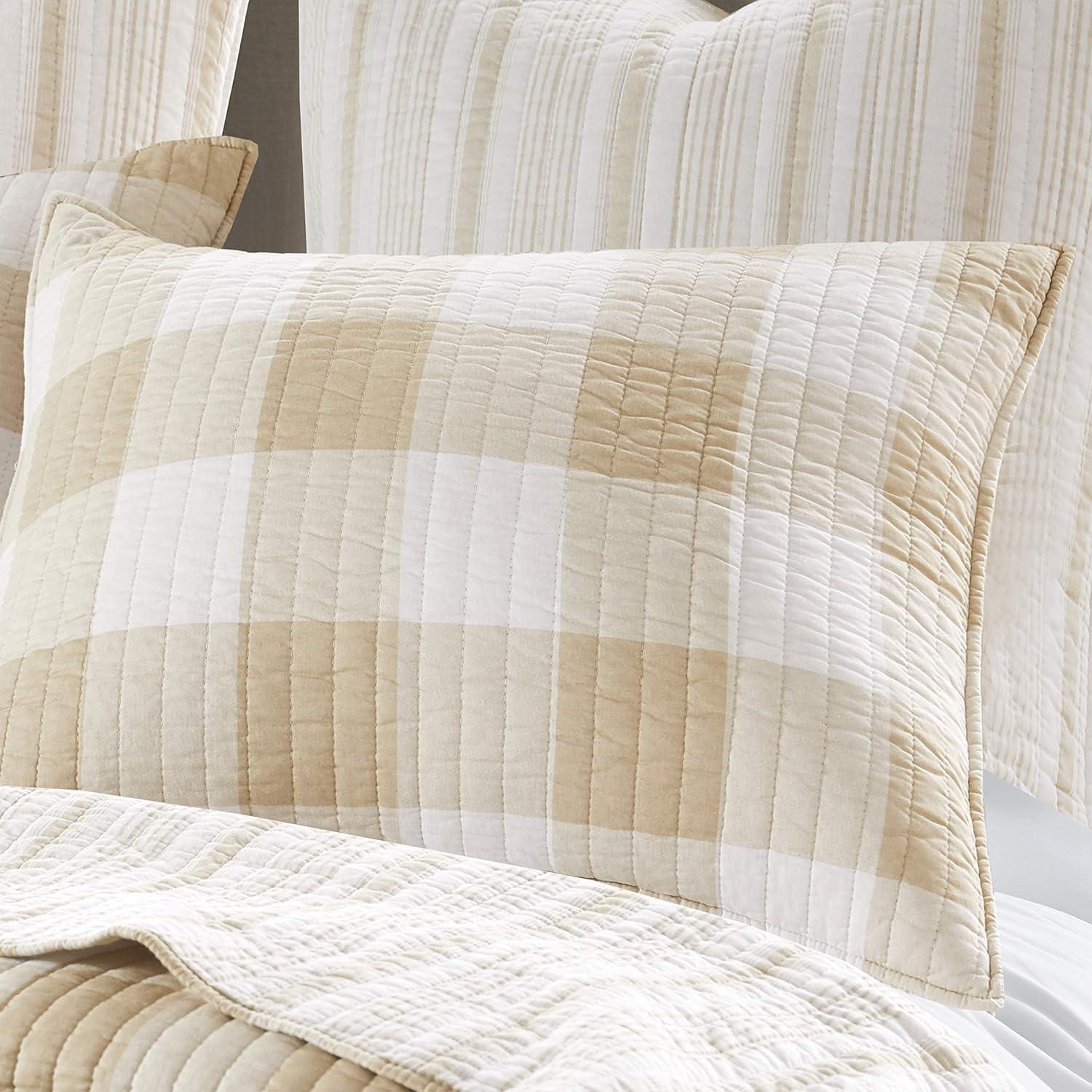 Camden Taupe Quilt Set - One Full/Queen Quilt and Two Standard Shams - Levtex Home