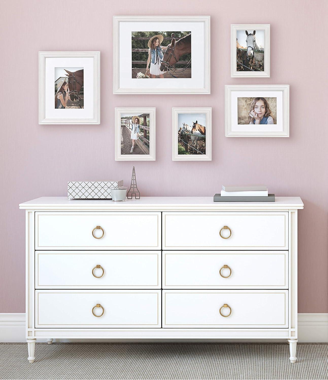 6pc Bordeaux Frame Box Set White - Kate & Laurel All Things Decor: Modern Wall Gallery Kit, Wood Frames with Glass