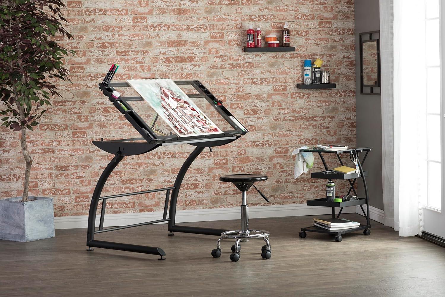 Inbox Zero Cournoyer Glass Drafting Table