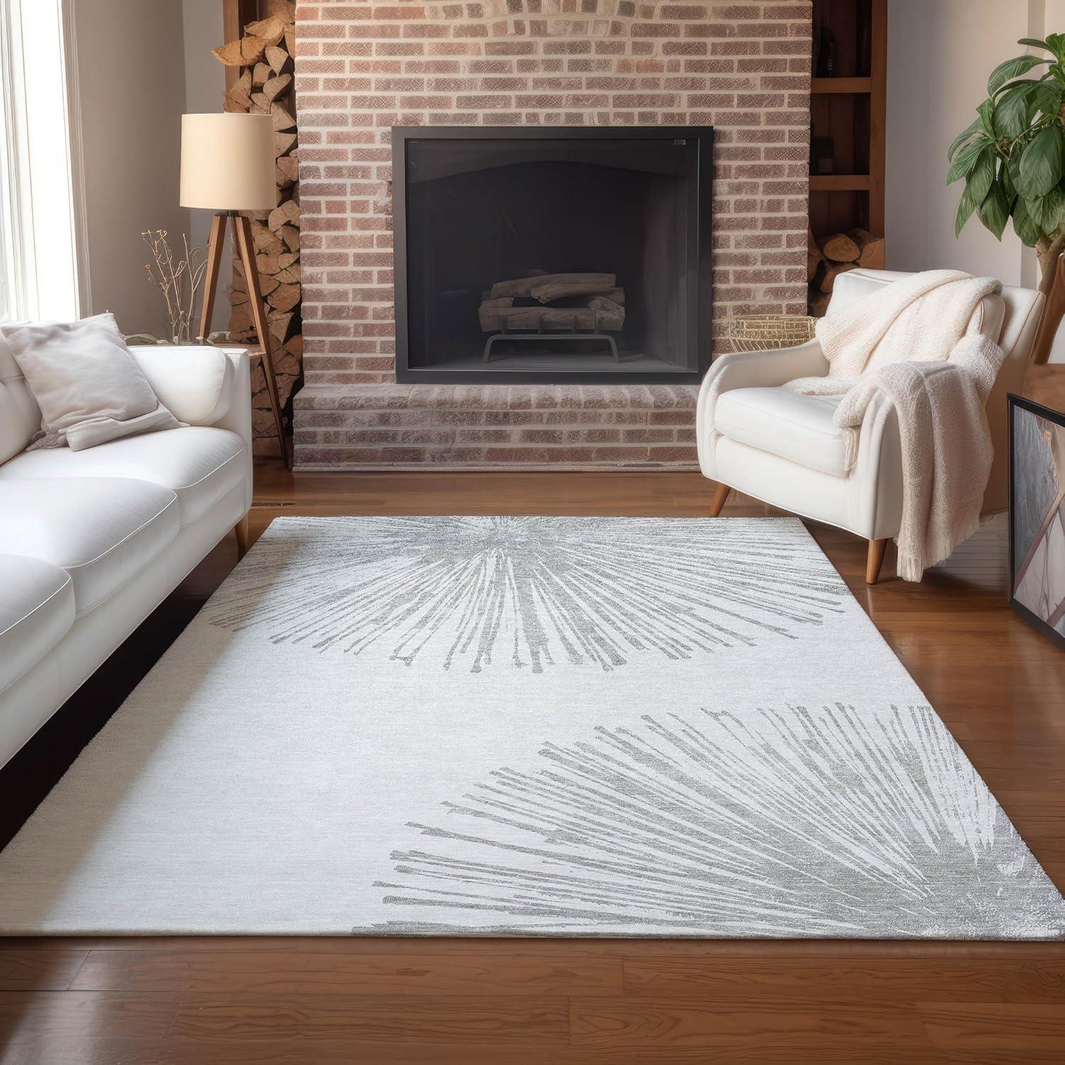 Addison Rugs Chantille ACN642 Gray 5' x 7'6" Indoor Outdoor Area Rug, Easy Clean, Machine Washable, Non Shedding, Bedroom, Living Room, Dining Room, Kitchen, Patio Rug