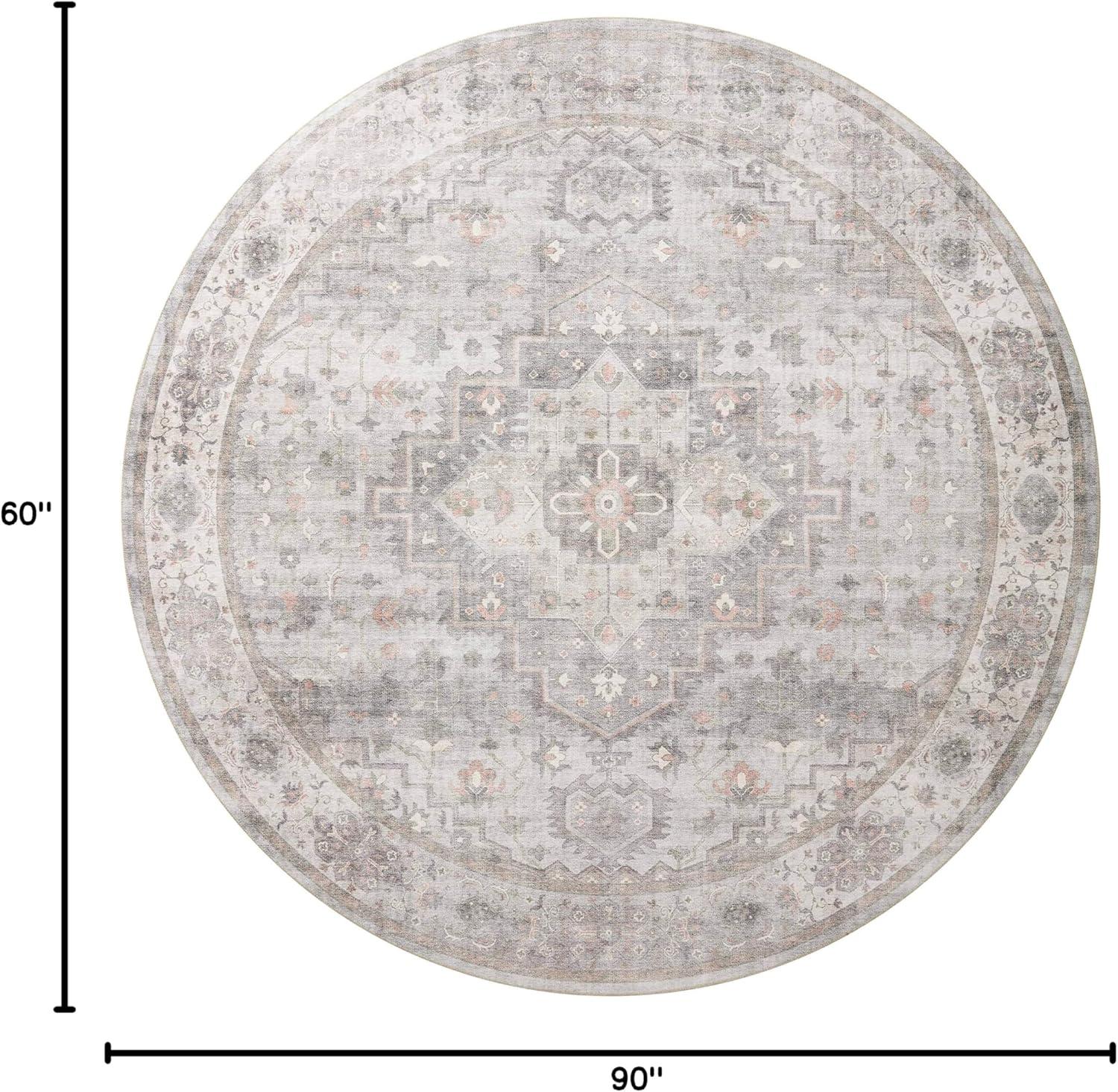 Loloi II Heidi Collection HEI-02 Dove / Blush, Oriental Area Rug 5'-0" x 7'-6"