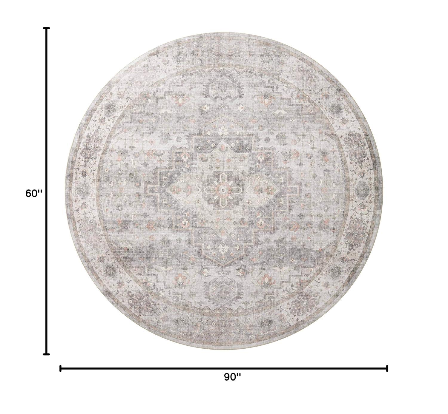 Loloi II Heidi Collection HEI-02 Dove / Blush, Oriental Area Rug 5'-0" x 7'-6"