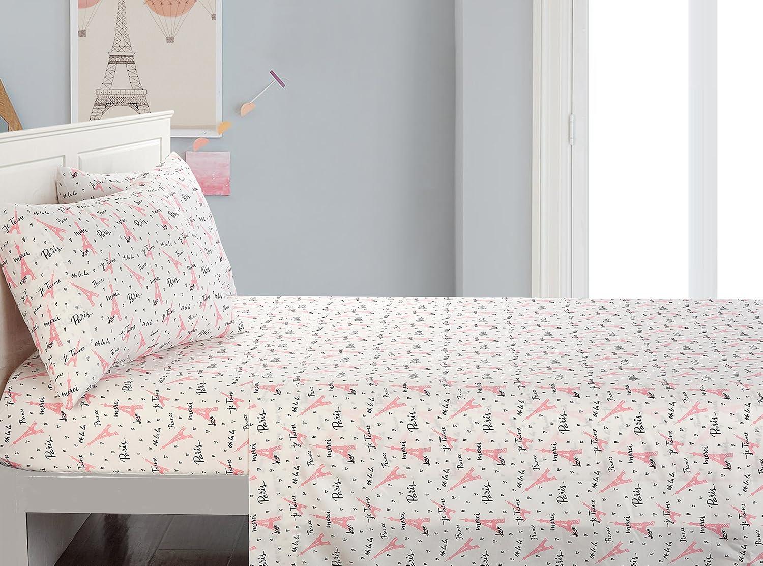 Mainstays Kids Paris Bed-in-a-Bag Bedding with Reversible Comforter