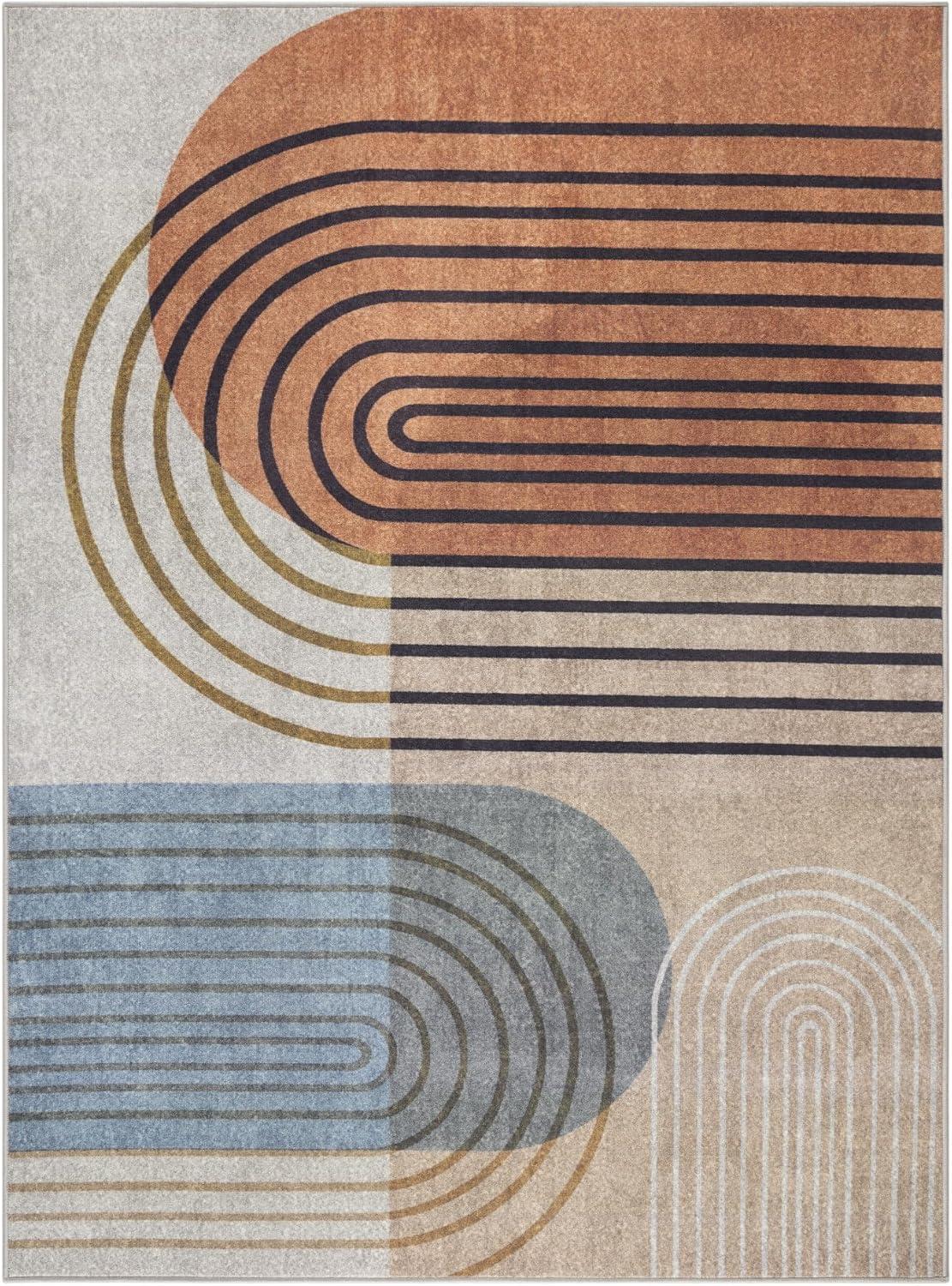 Town & Country Everyday Avani Everwash Non-Slip Backing Area Rug Beige/Rust