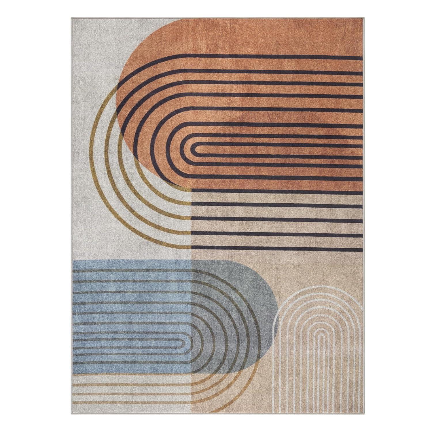 Town & Country Everyday Avani Everwash Non-Slip Backing Area Rug Beige/Rust