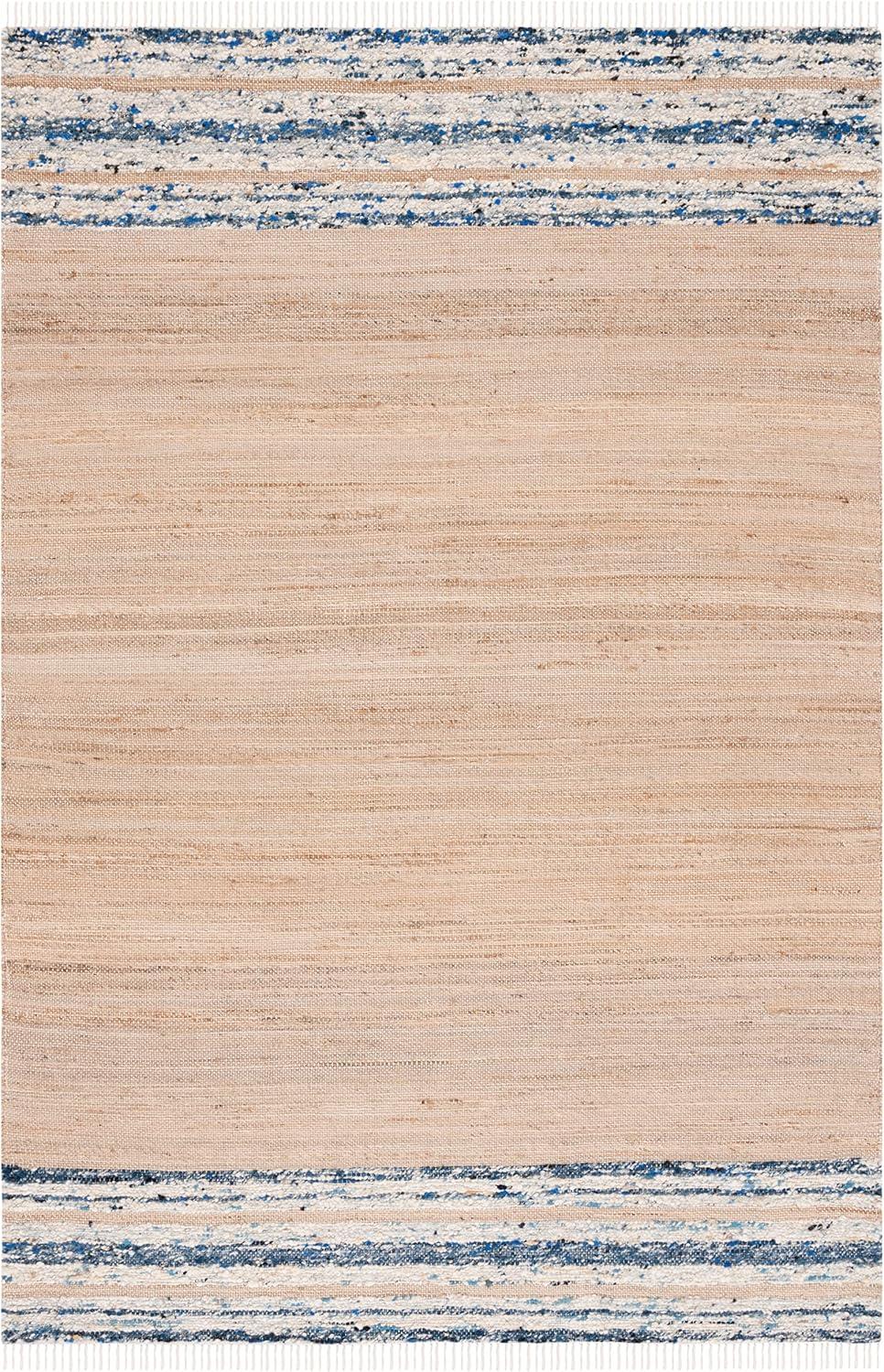 Natura NAT871 Hand Woven Area Rug - Natural/Navy - 3'x5' - Safavieh.