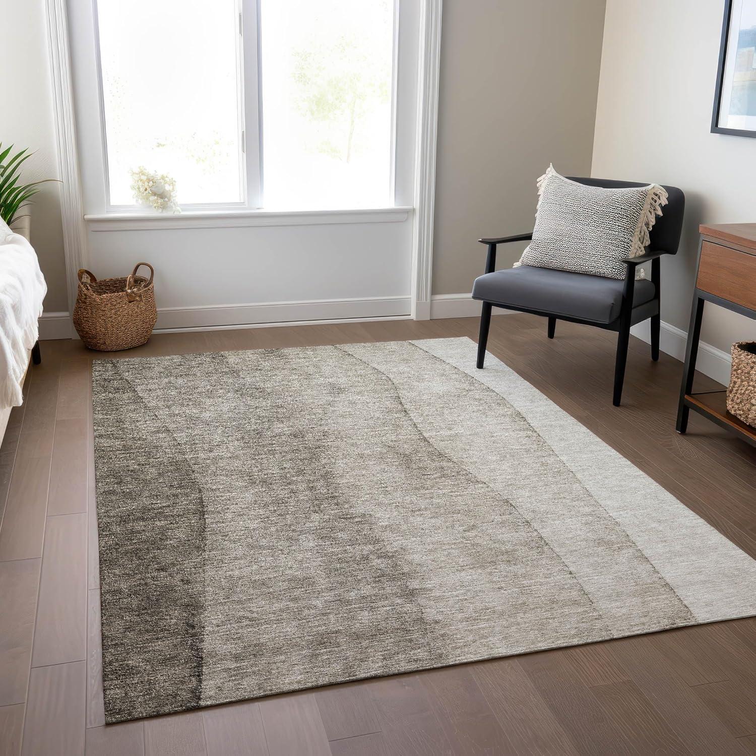 Taupe Gradient 10' x 14' Synthetic Indoor/Outdoor Area Rug