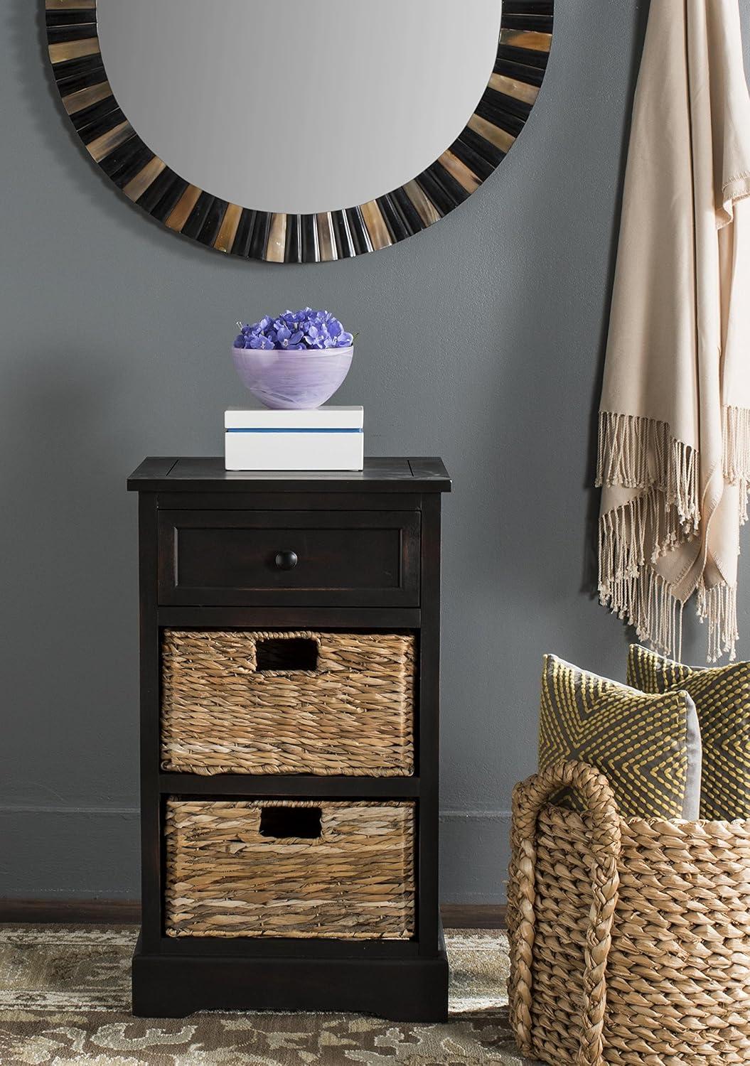 Carrie Side Storage Side Table - AMH5700C - Distressed Cream - Safavieh Couture
