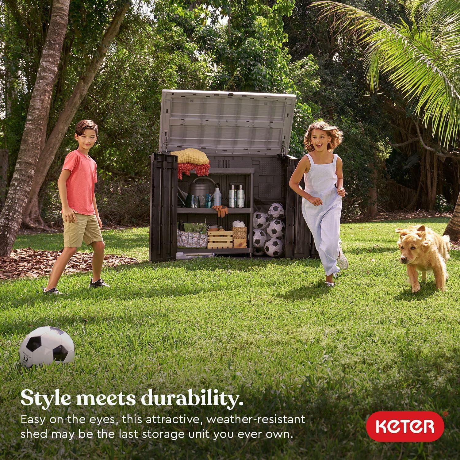 Keter Keter Store It Out Prime Durable Resin Outdoor Storage Shed With Floor and Double Doors for Garden Patio Furniture and Tools