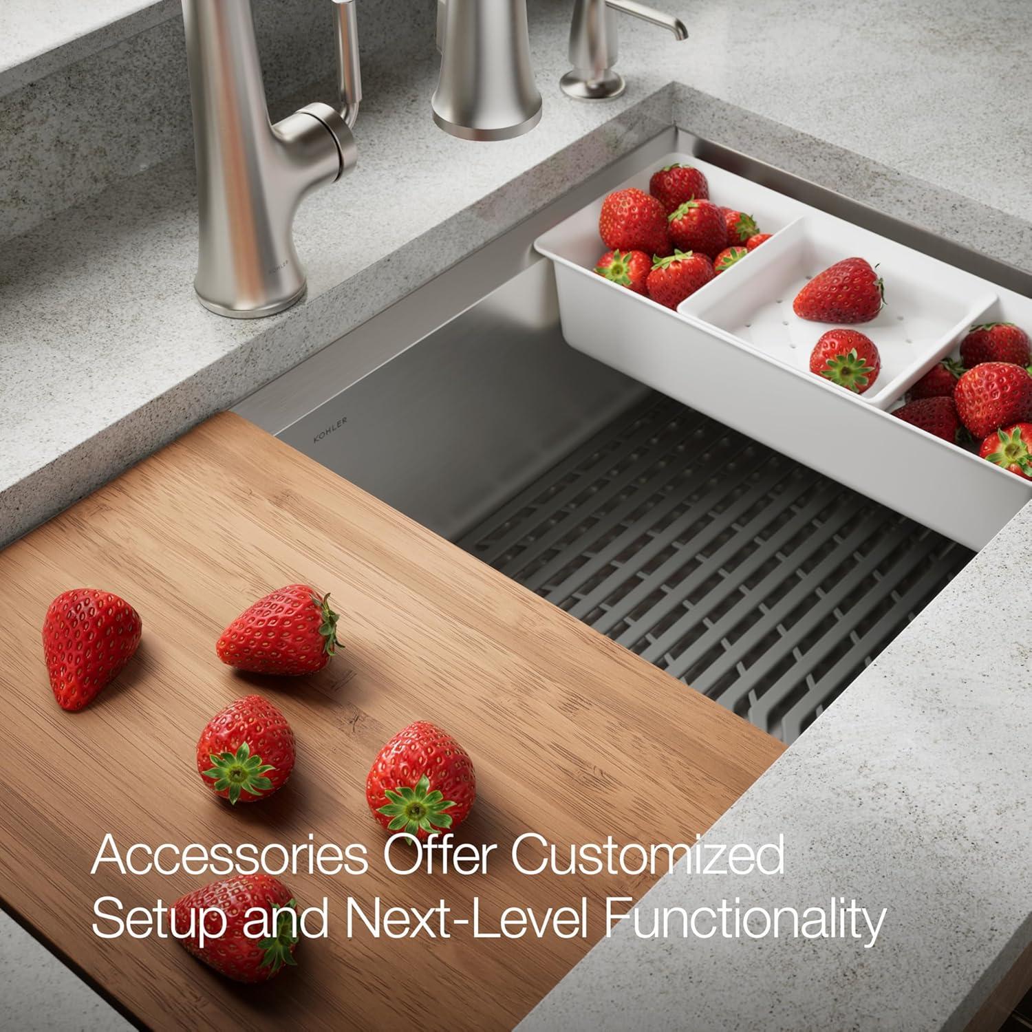 Task 33" x 22" Top-Mount/Undermount Single-Bowl Workstation Kitchen Sink With Accessories