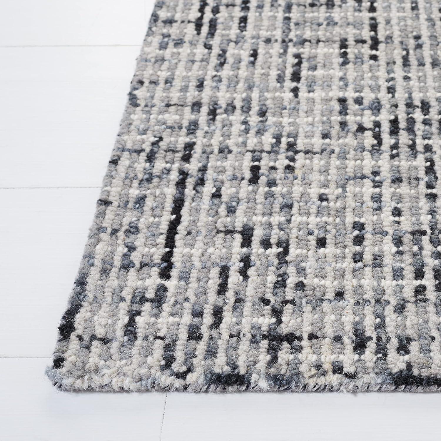 Abstract ABT468 Handmade Indoor Area Rug - Dark Grey/Ivory - 6'x9' - Safavieh