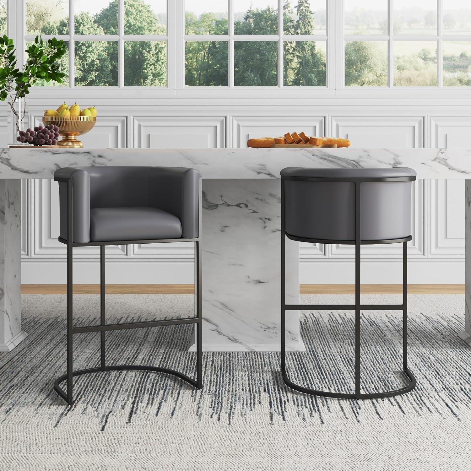 Cosmopolitan Metal Counter Height Barstool - Manhattan Comfort