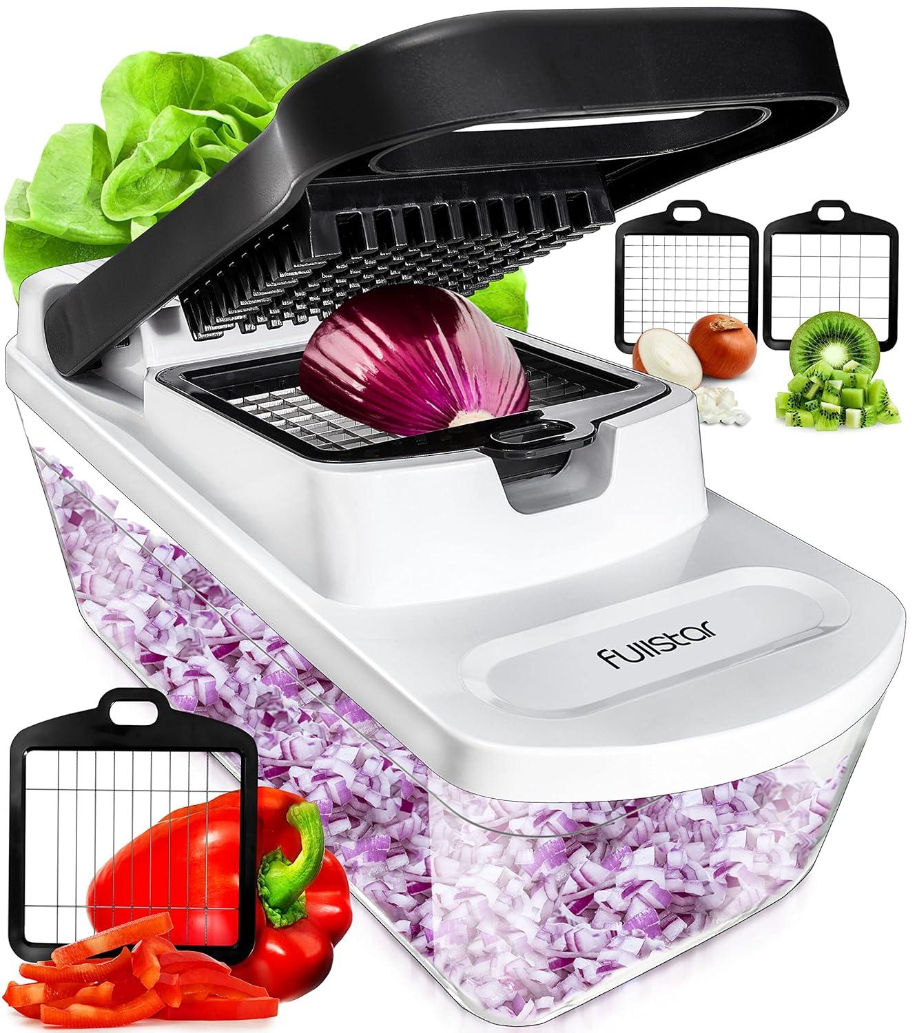 Fullstar - Vegetable Chopper, Food Chopper with Storage Container - 3 Blades, White