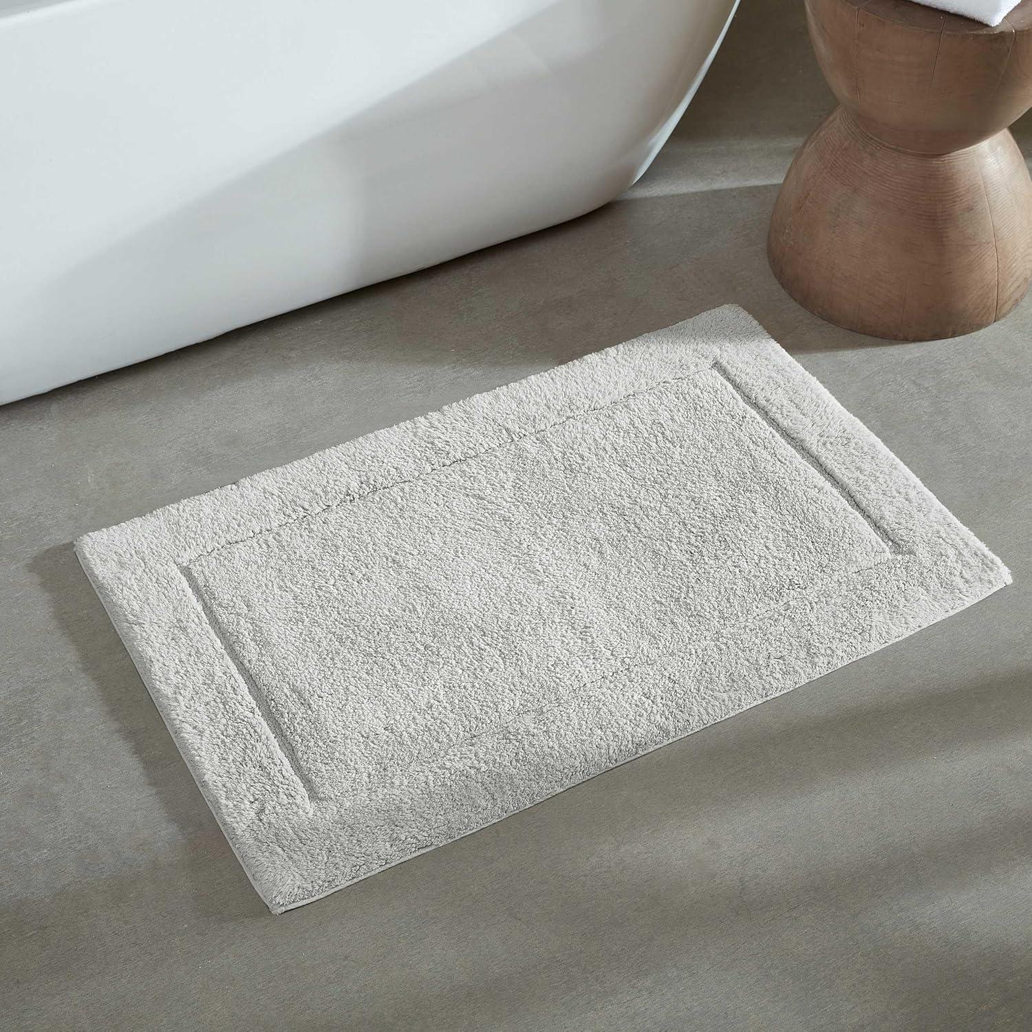 Silver Grey Cotton Tufted Bathroom Rug, 24" x 40"
