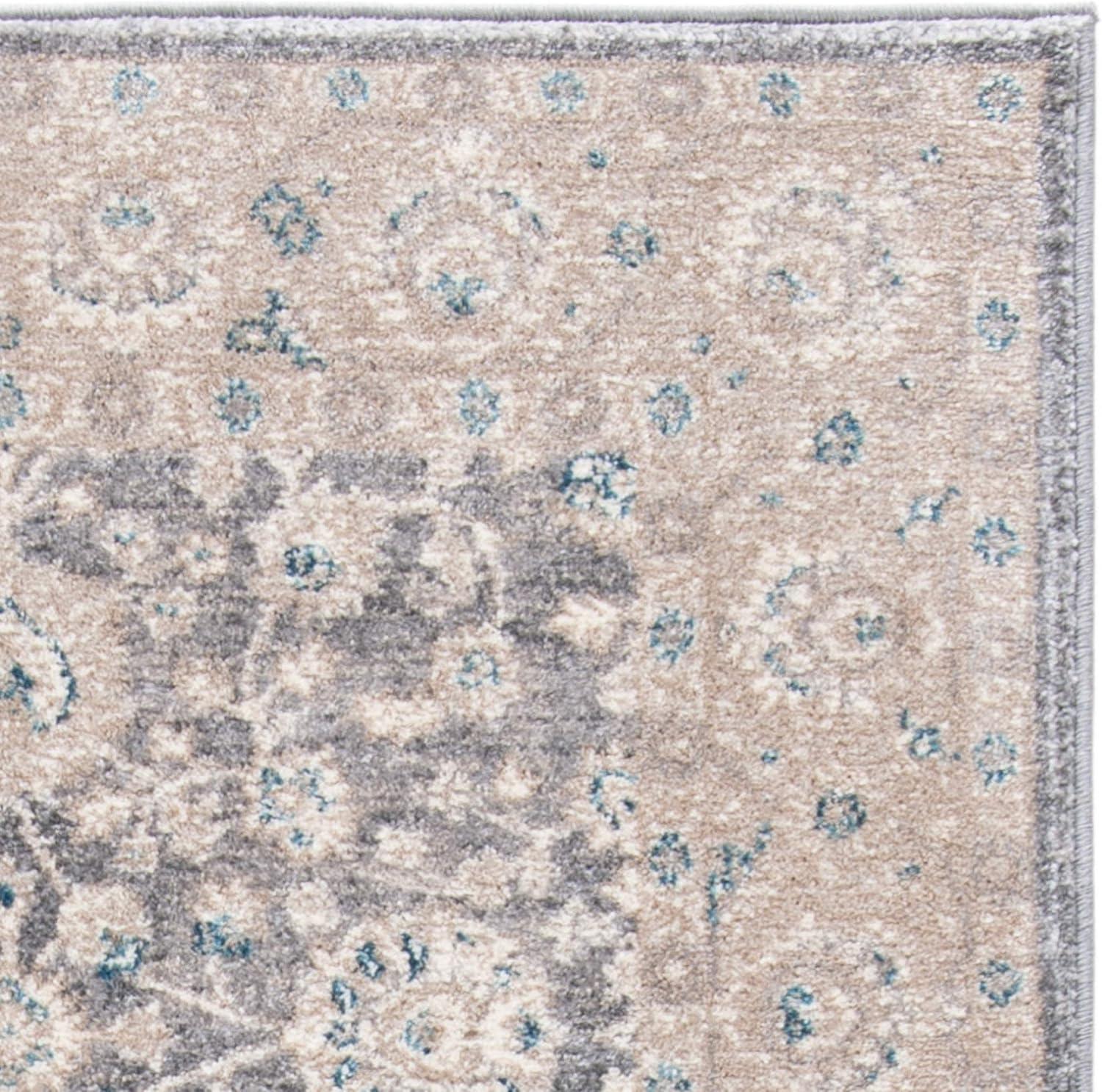 SAFAVIEH Sofia Derrick Traditional Area Rug, Light Grey/Beige, 12' x 18'