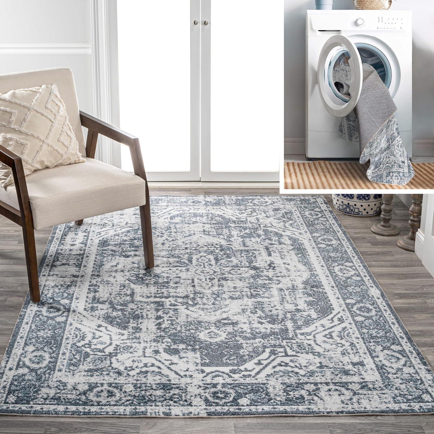 JONATHAN Y Keesha Bold Distressed Medallion Low-Pile Machine-Washable Indoor Area Rug