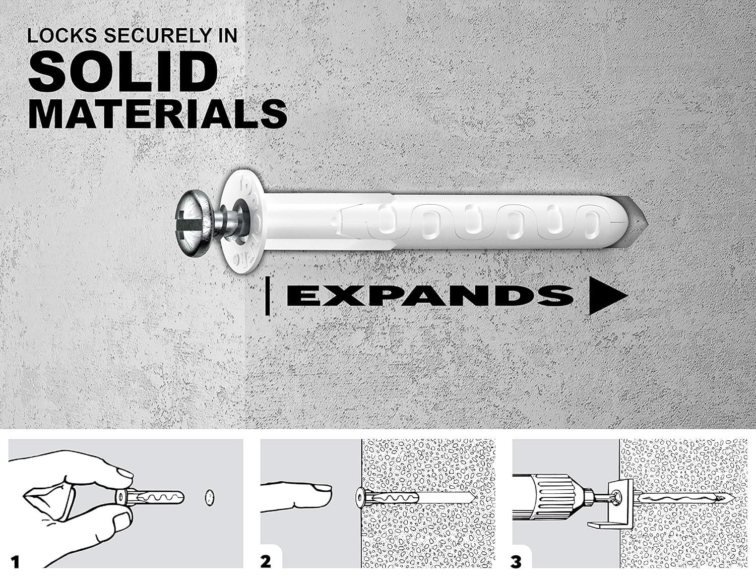 Toggler 3/16" Heavy-Duty Polypropylene Concrete and Drywall Anchors