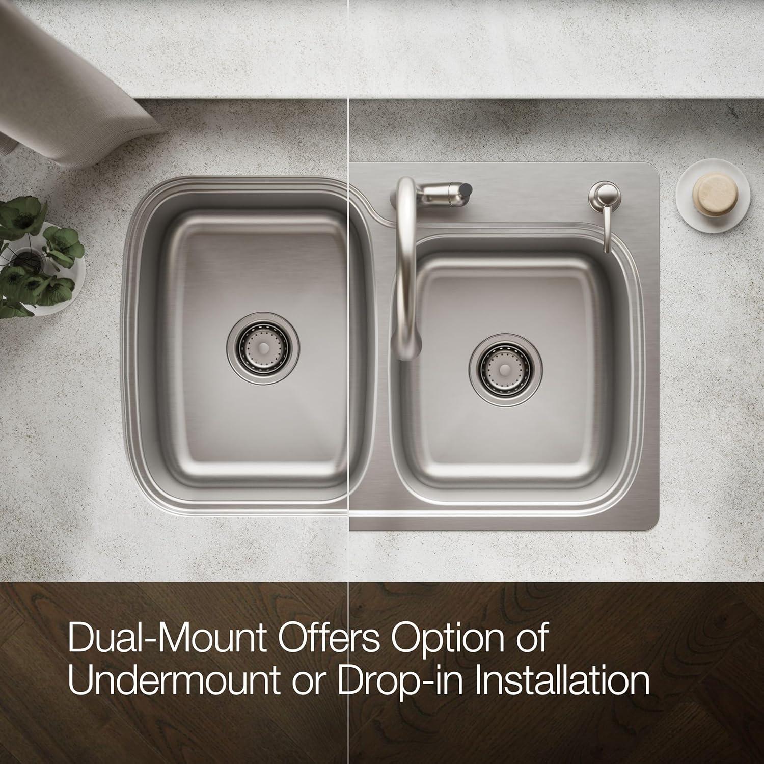 Kohler K-R75791-2PC-NA All-In- One-Kit Kitchen Sink, Brushed Stainless