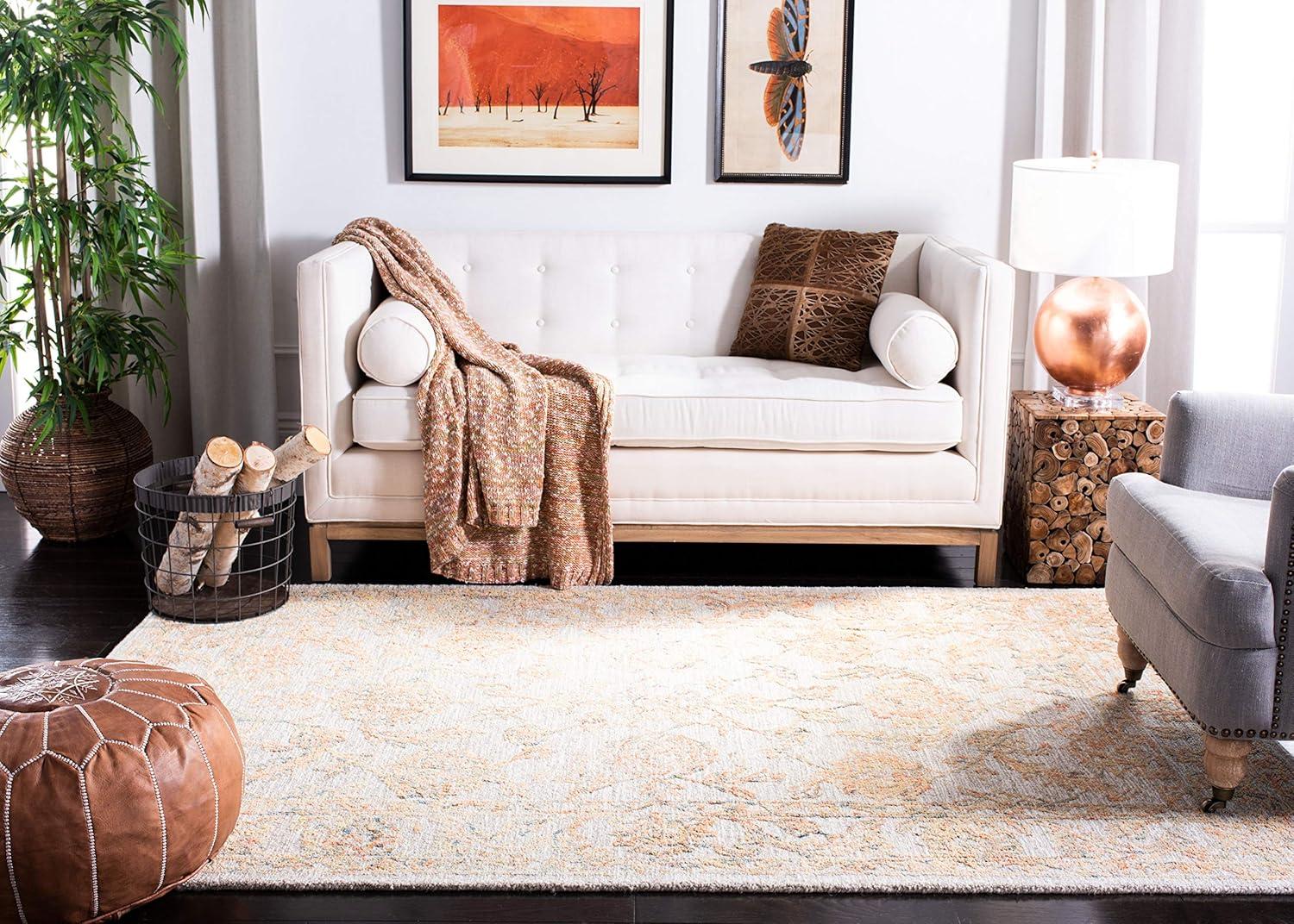 Abstract ABT477 Hand Tufted Area Rug - Beige/Gold - 6' X 9' - Safavieh.