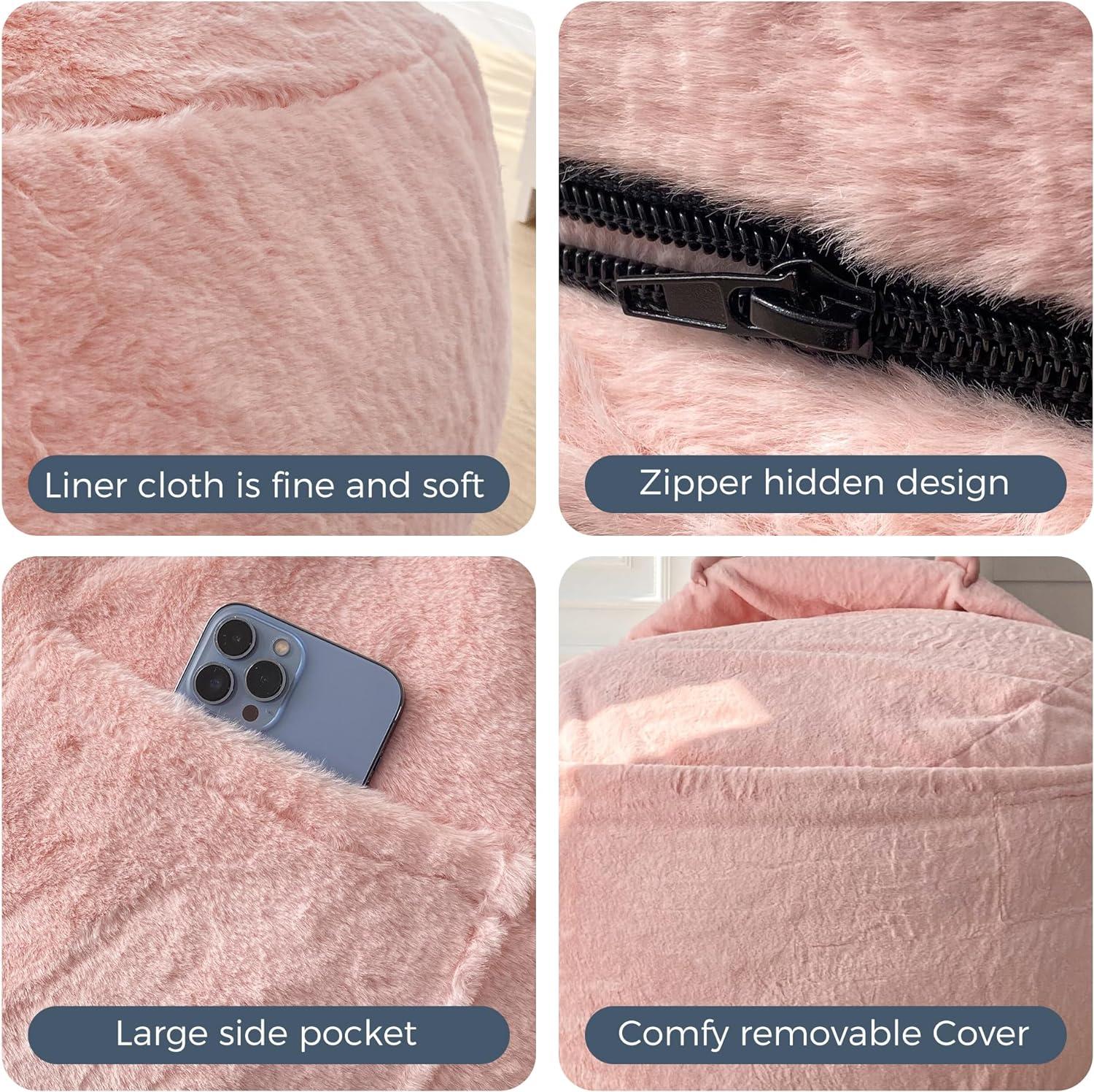 MAXYOYO Giant Bean Bag Chair Bed for Adults, Convertible Beanbag Folds from Lazy Chair to Floor Mattress Bed, Large Floor Sofa Couch, Big Sofa Bed, High-Density Foam Filling, Machine Washable