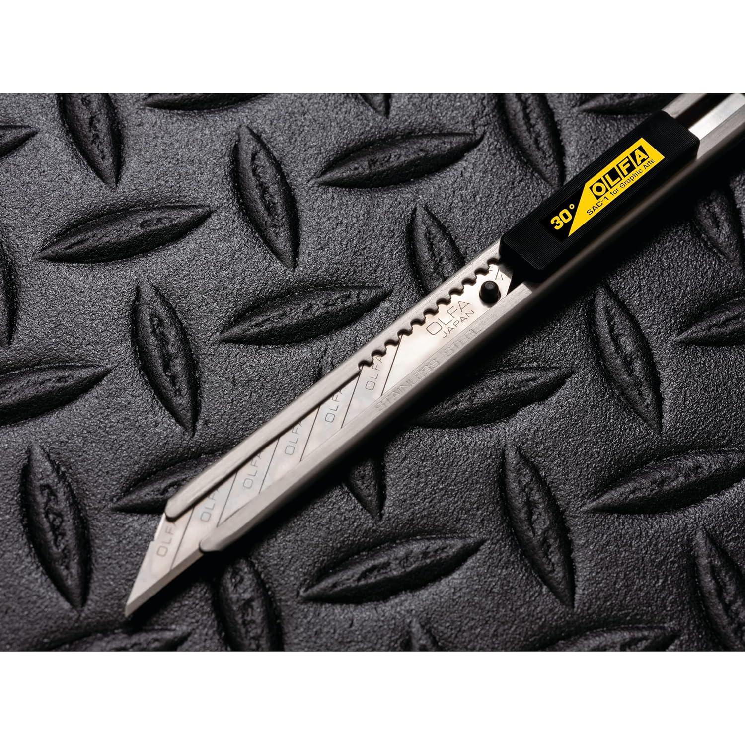 Olfa Stainless Steel Slide-Lock Graphics Knife With Snap-off Blade