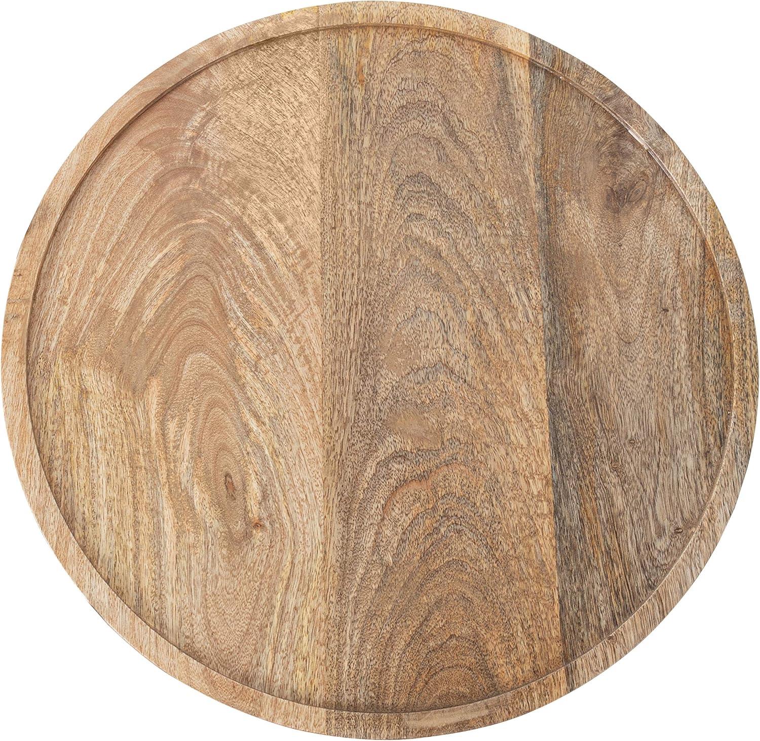 Kate and Laurel Vale Round Metal Side Table, 16x16x25, Natural and Black