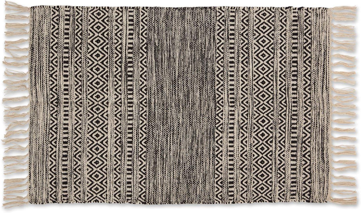 DII French Blue Combo Stripe Hand-Loomed Rug 2x3 Ft