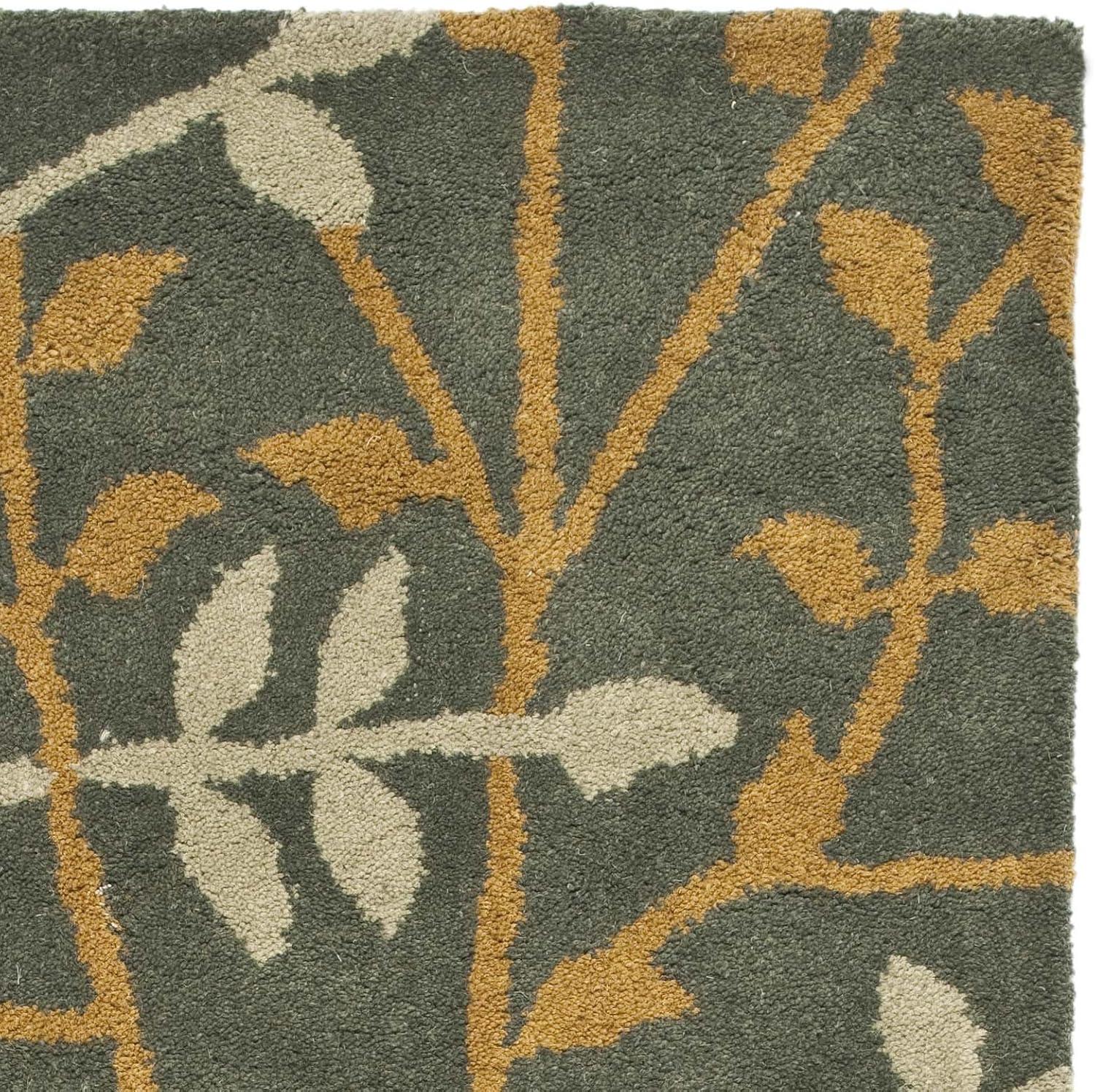 Gray and Multi Wool Viscose Tufted Floral 2' x 3' Rug