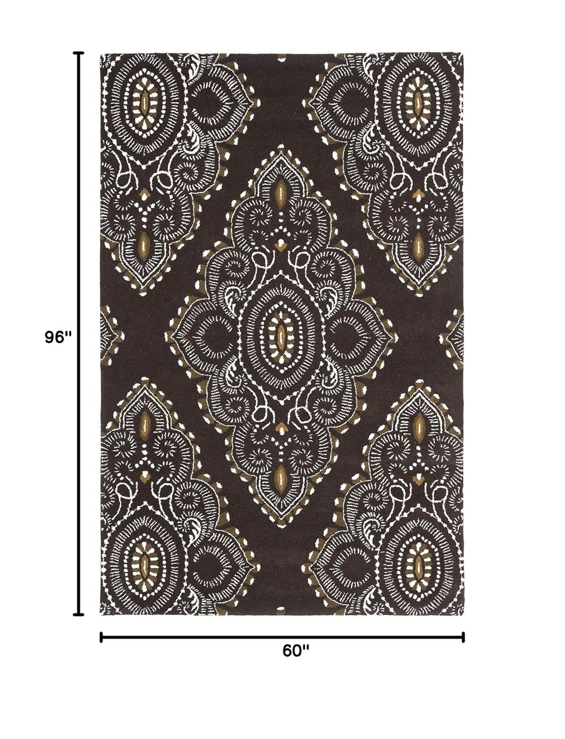 Wyndham WYD372 Hand Tufted Indoor Area Rug - Brown/Ivory - 5'x8' - Safavieh.