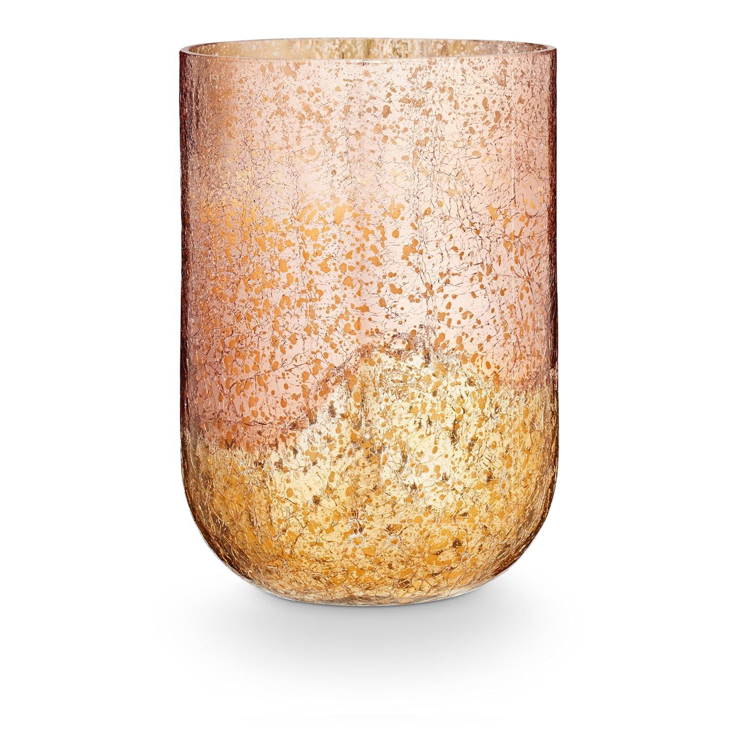 Small Boxed Crackle Glass Candle, Cardamom Pomander