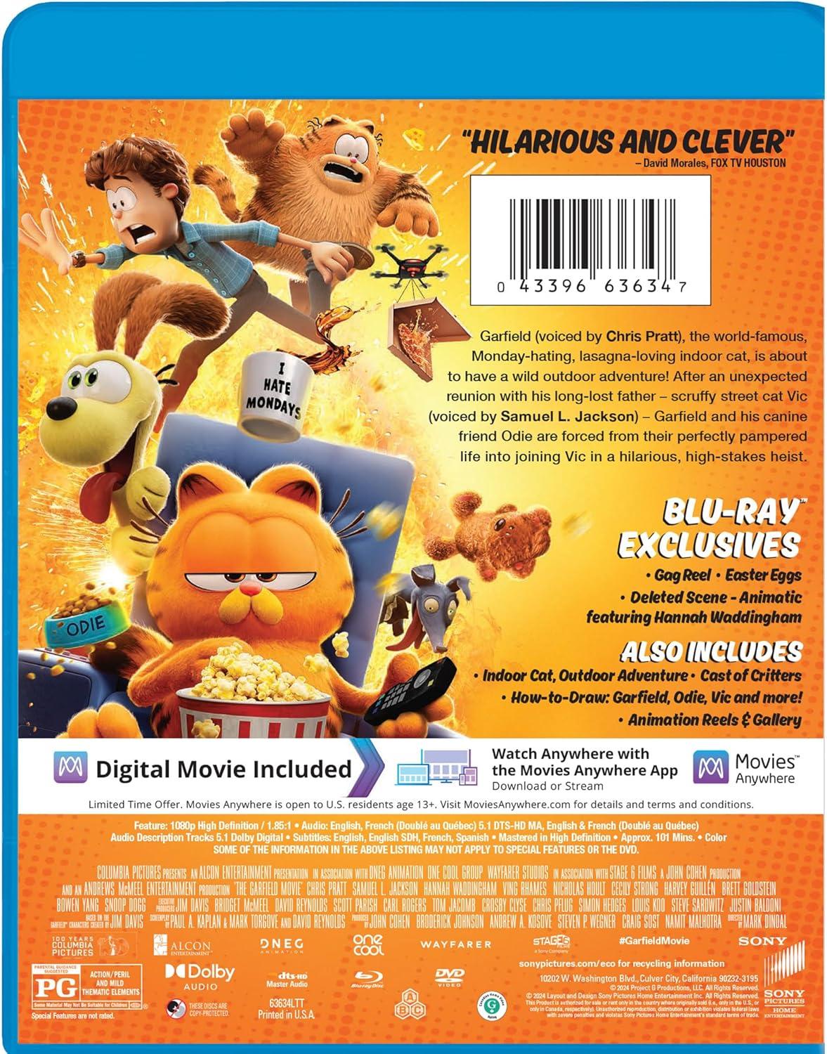 The Garfield Movie (Blu-ray + DVD + Digital)(2024)