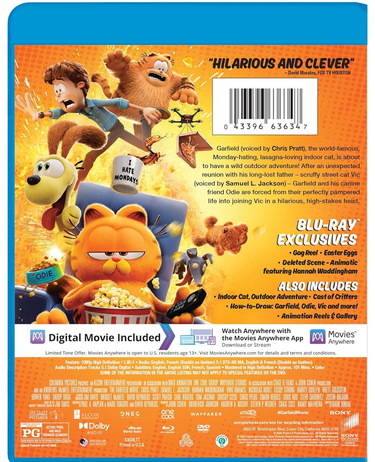 The Garfield Movie (Blu-ray + DVD + Digital)(2024)