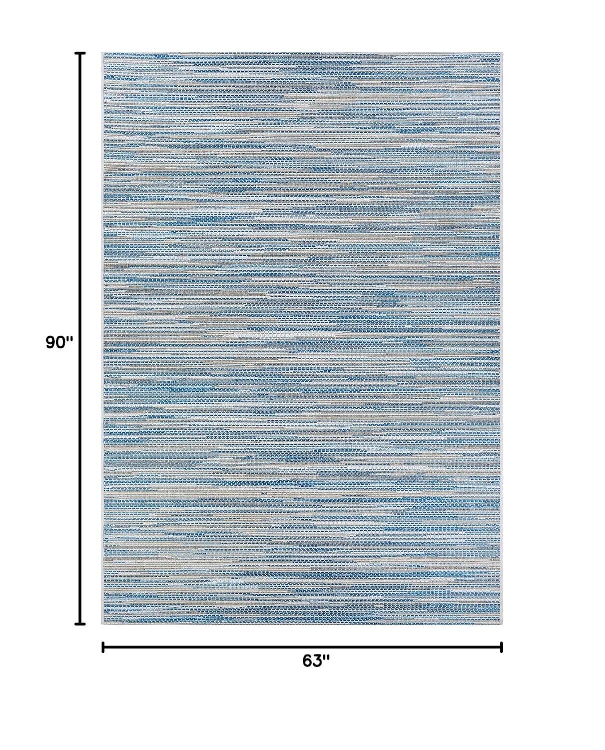 Couristan Monte Carlo Coastal Breeze Indoor/Outdoor Area Rug, 5'3" x 7'6", Ocean-Champagne