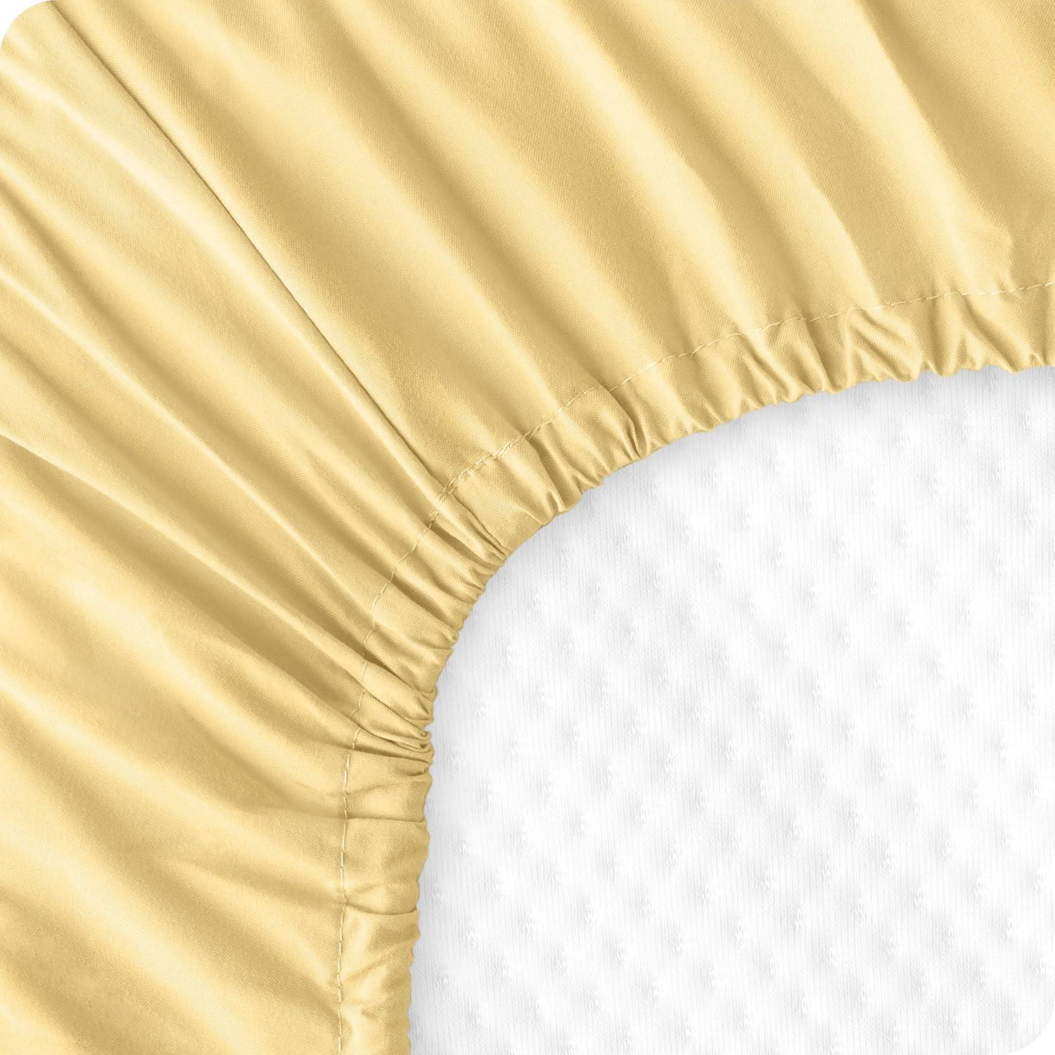 Fitted Crib Microfiber Sheet Morning Sun 3 pk by Bare Home