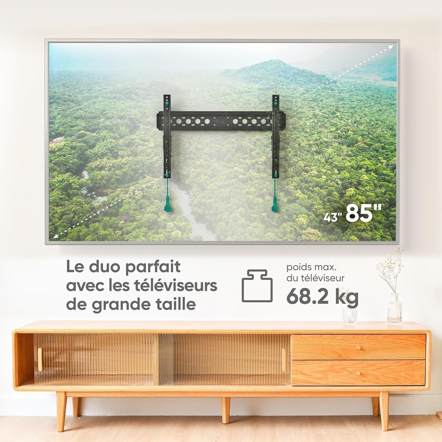 ONKRON Tilting TV Wall Mount with Low Profile Design for 43 to 85-inch LCD LED OLED Flat Panel TV Screens up to 80 lbs Ultra Slim TM6