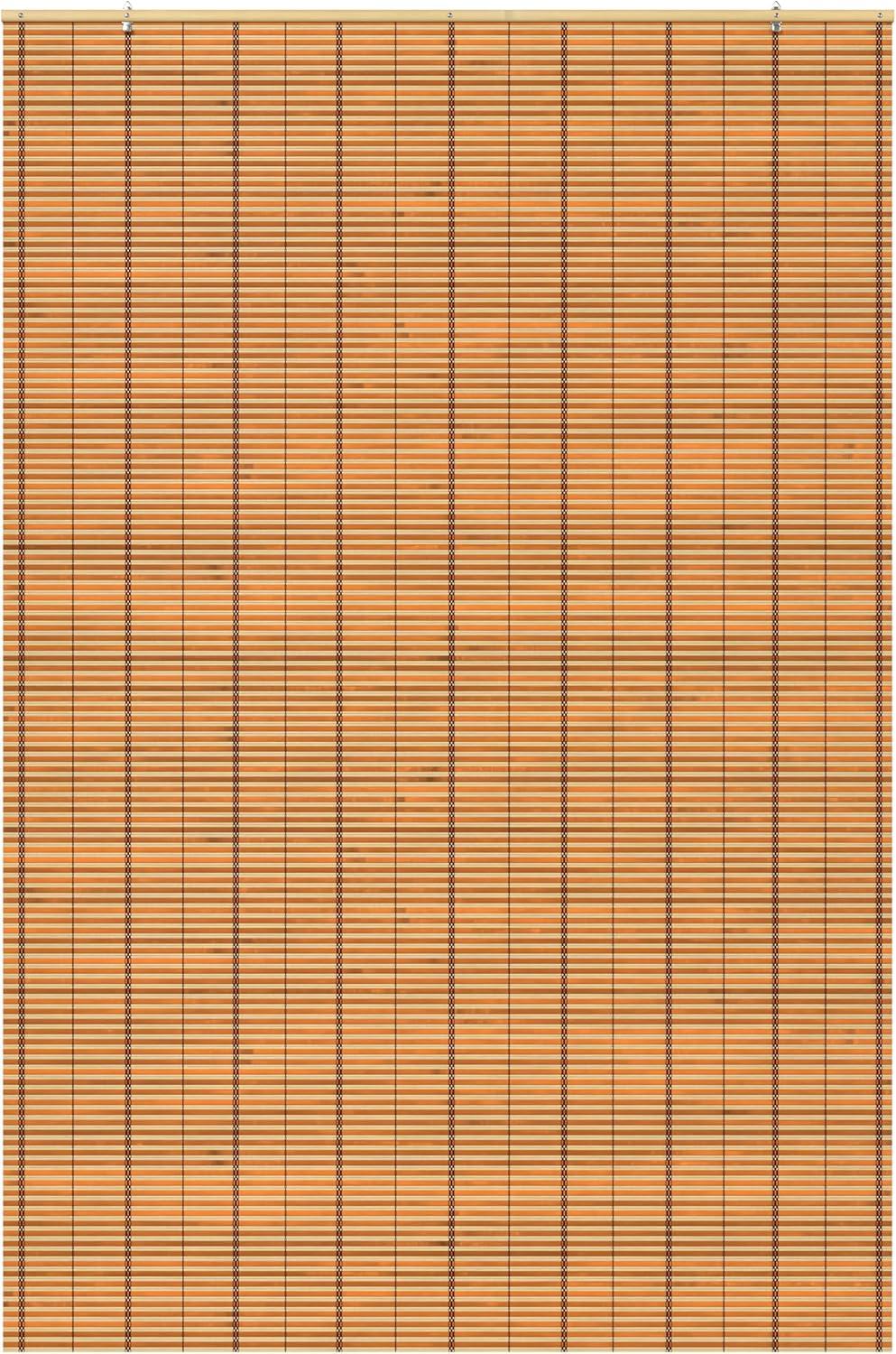 Burnt Bamboo Cordless Window Shade - Two-tone Honey 48" W