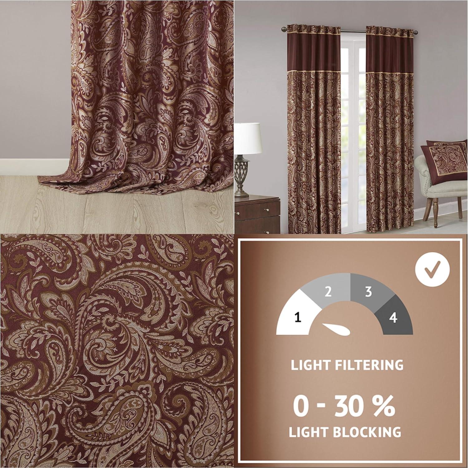 Aubrey Jacquard Curtain Panel Pair