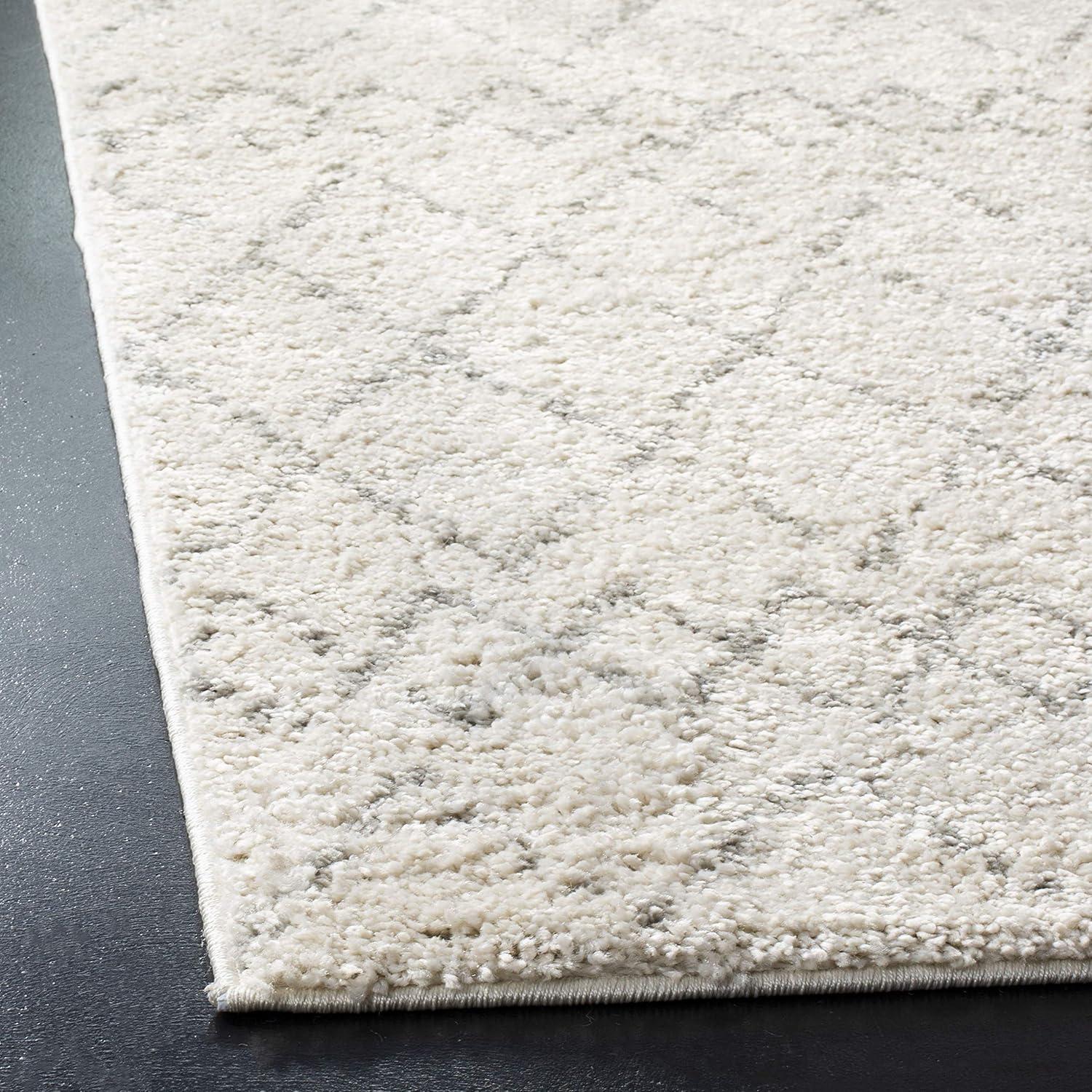 Berber Shag BER165 Power Loomed Indoor Area Rug - Cream/Light Grey - 8'x10' - Safavieh