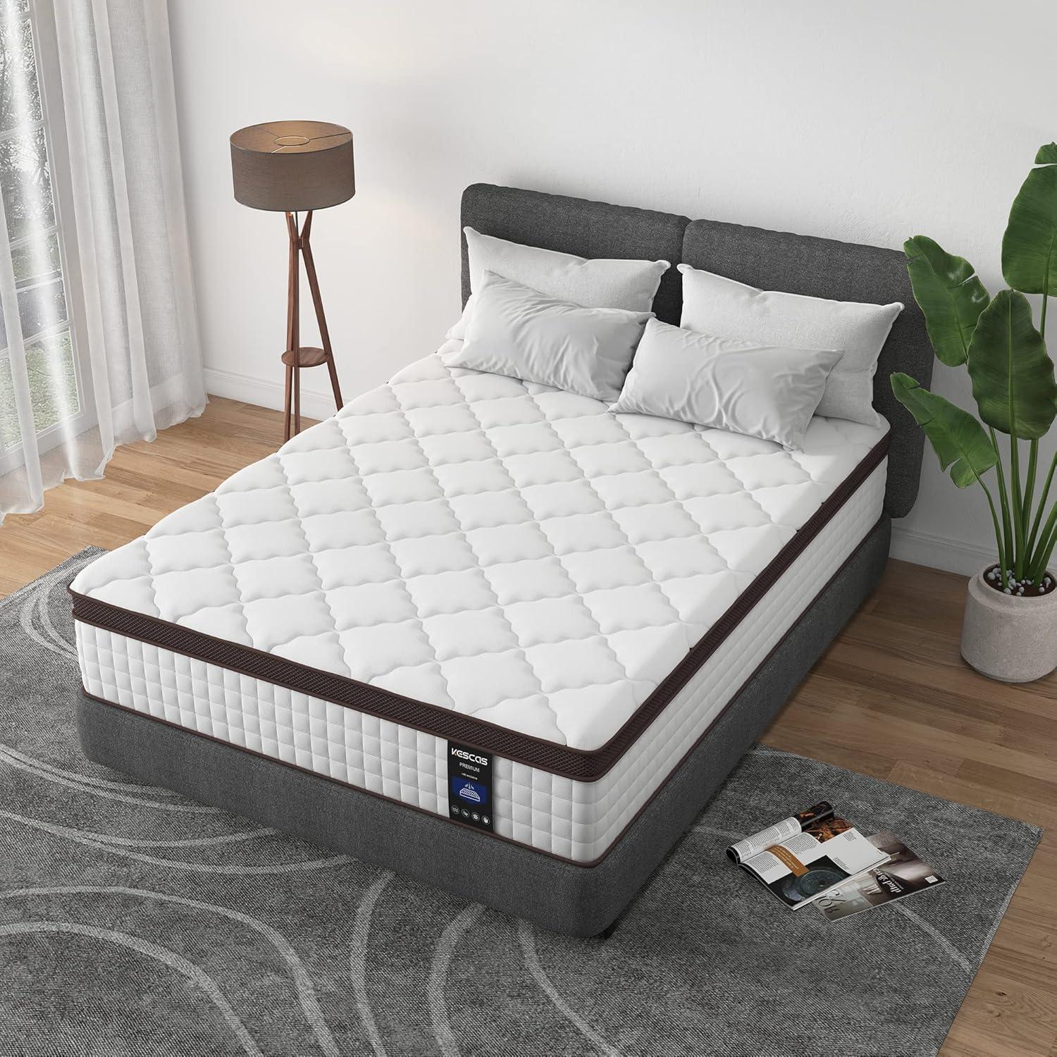 Full Hybrid Mattress with Memory Foam and Encased Coils