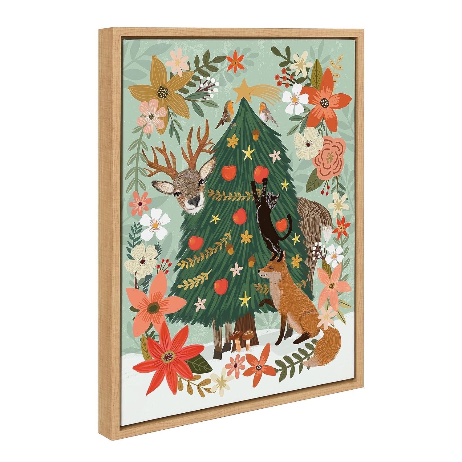 Kate & Laurel All Things Decor 18"x24" Sylvie MC 0808 Pine 2 Framed Canvas: Mia Charro Art, Nature Scene