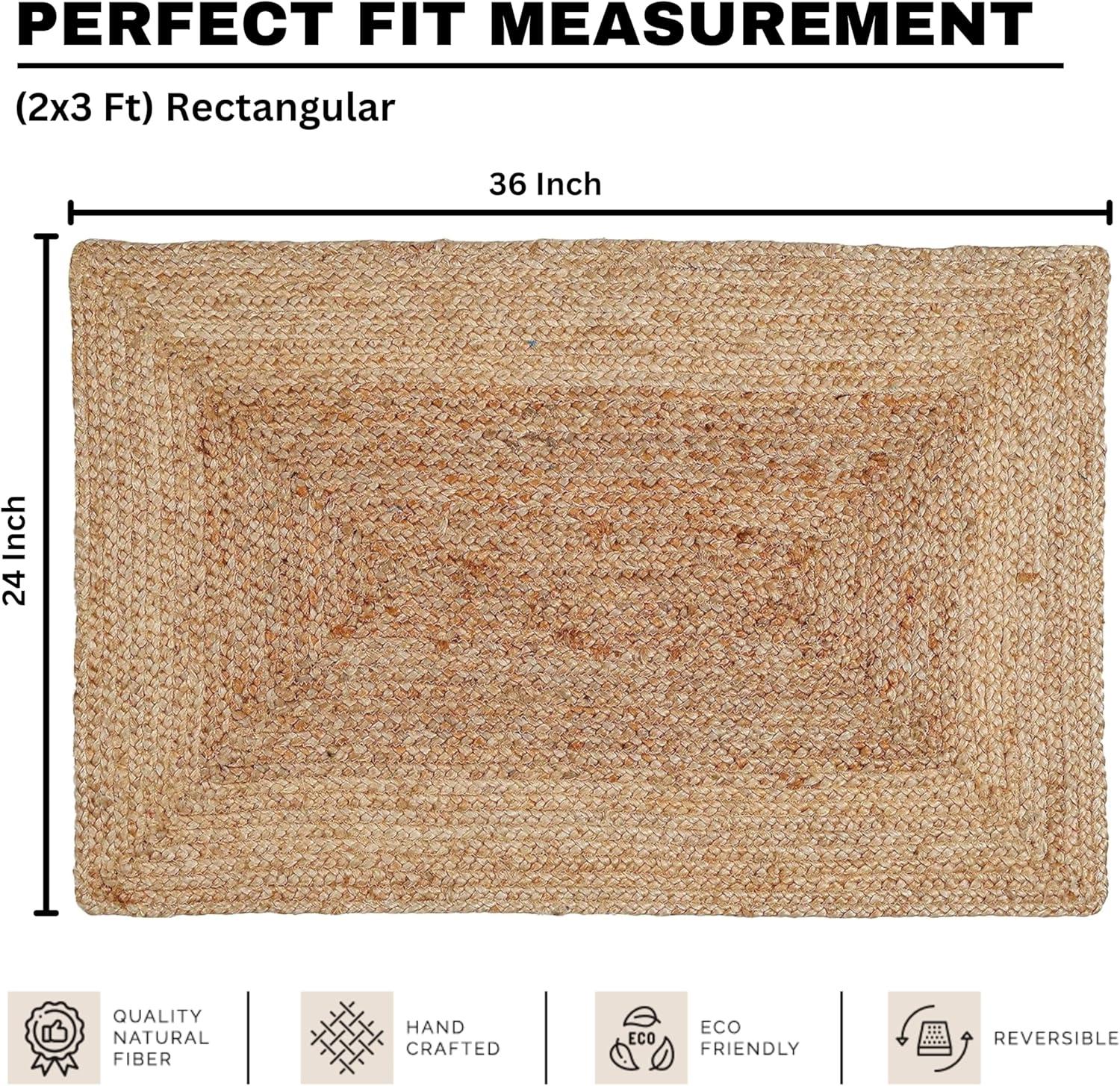 Nuloom 4 Round Rigo Jute Hand Woven Indoor Area Rug, Natural, Solid Farmhouse Design, Natural Fiber Bedroom, Living Room, Kitchen,